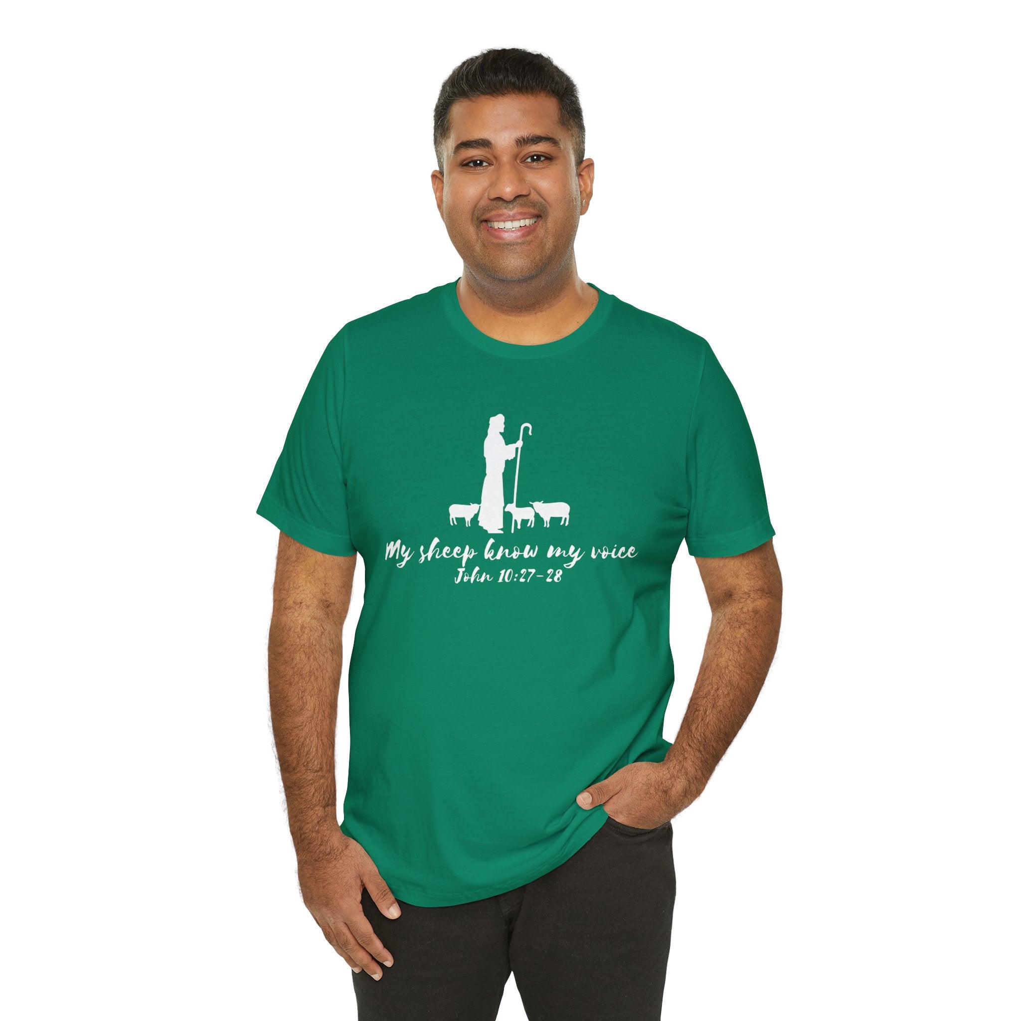 My Sheep Know My Voice shepherd silhouette T-Shirt | John 10:27 scripture