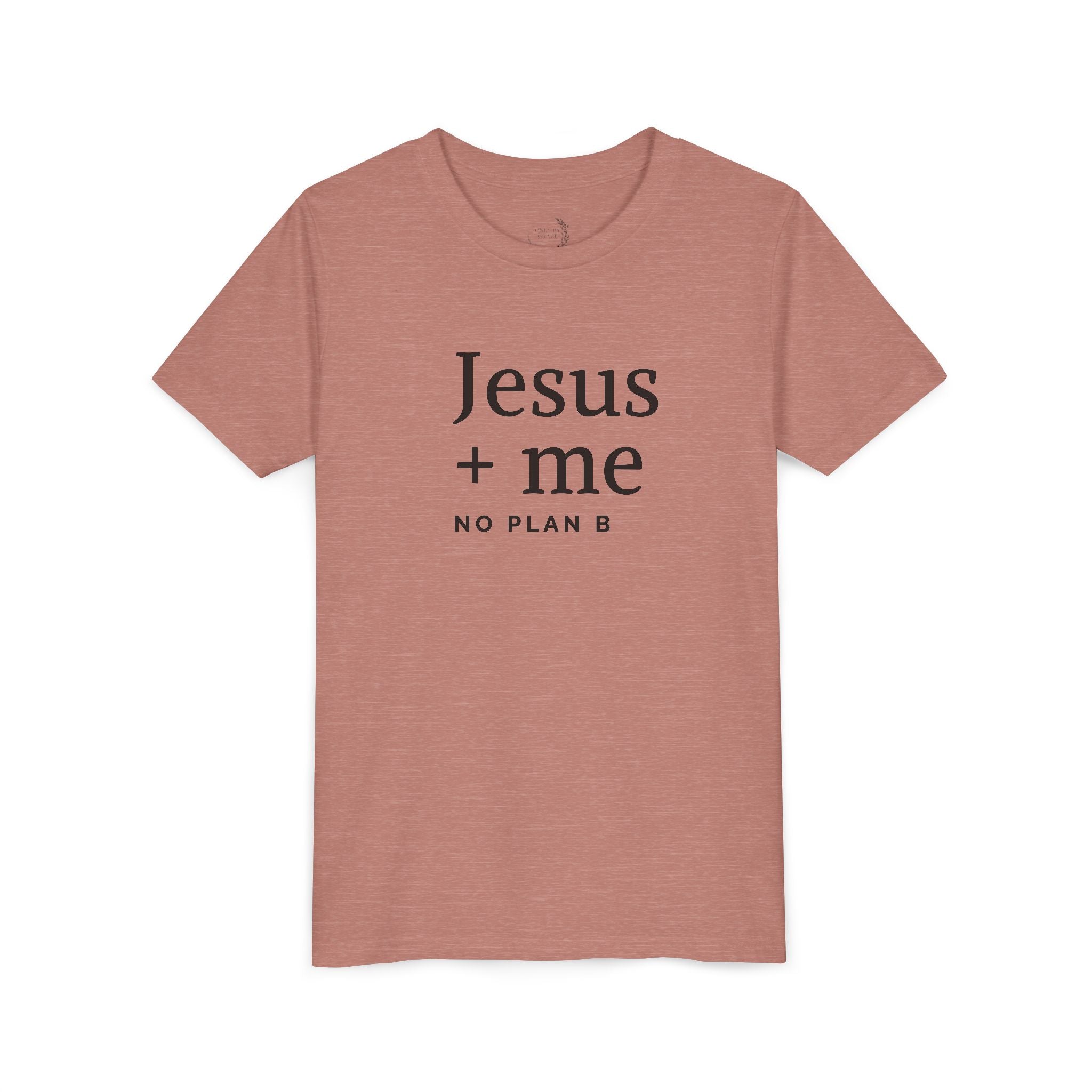 Kids Tee — "Jesus + Me No Plan B" Christian Graphic Shirt