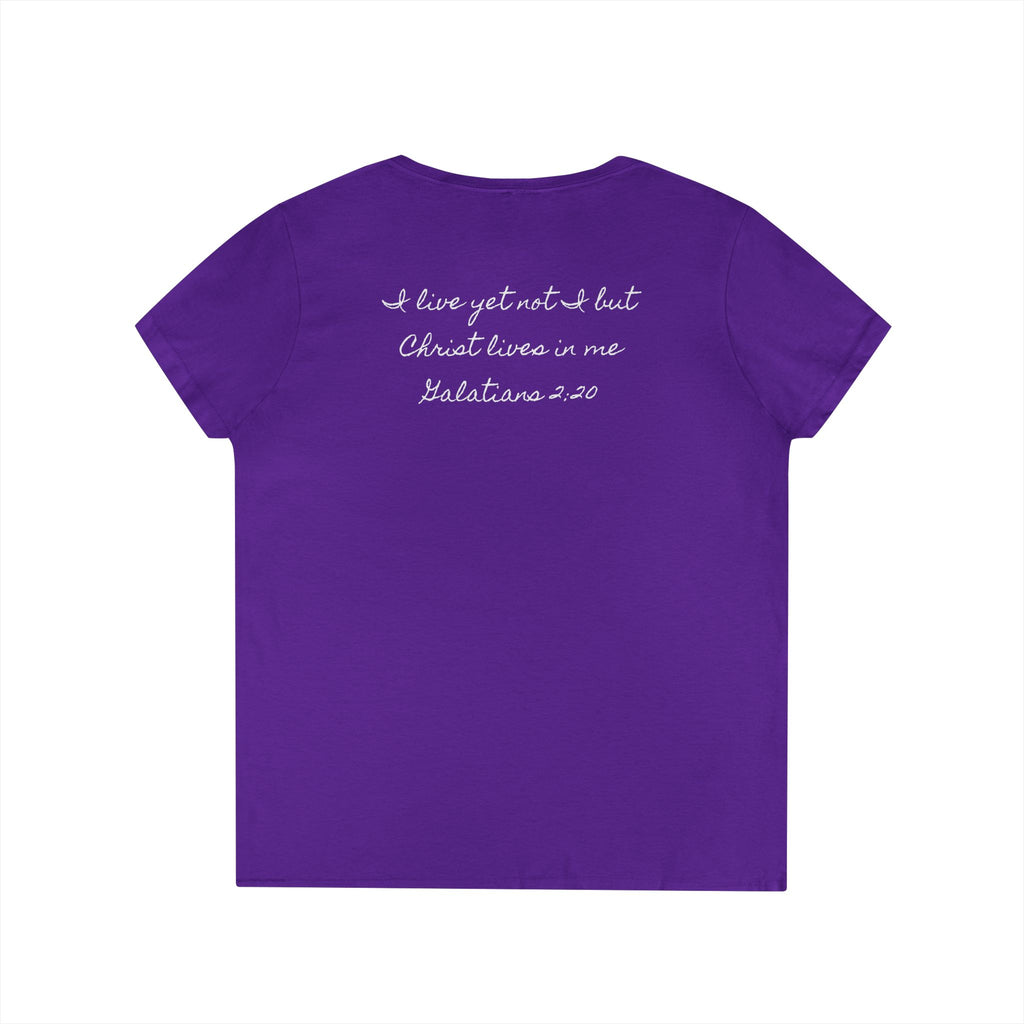 Jesus + Me V-Neck Tee — No Plan B Christian Women’s T-Shirt with Cross Back Design