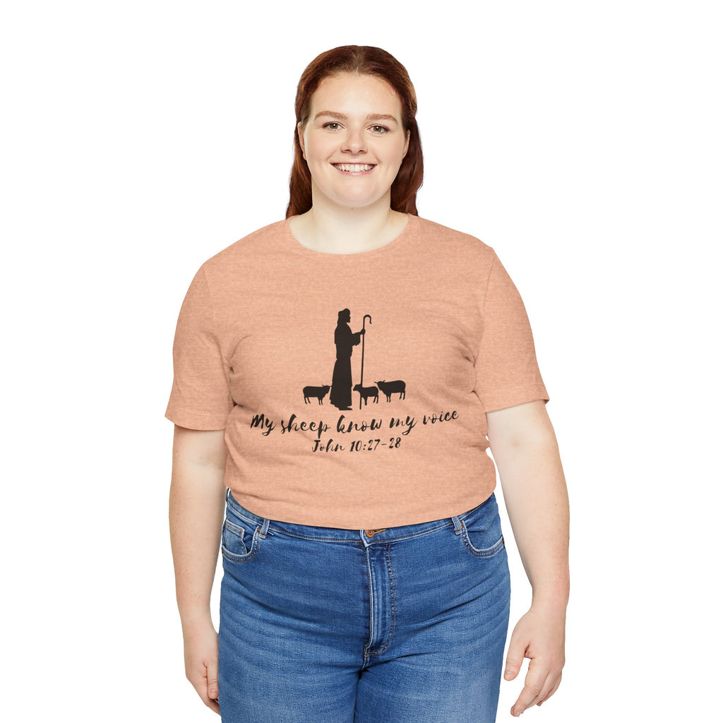 My Sheep Know My Voice shepherd silhouette T-Shirt | John 10:27 scripture