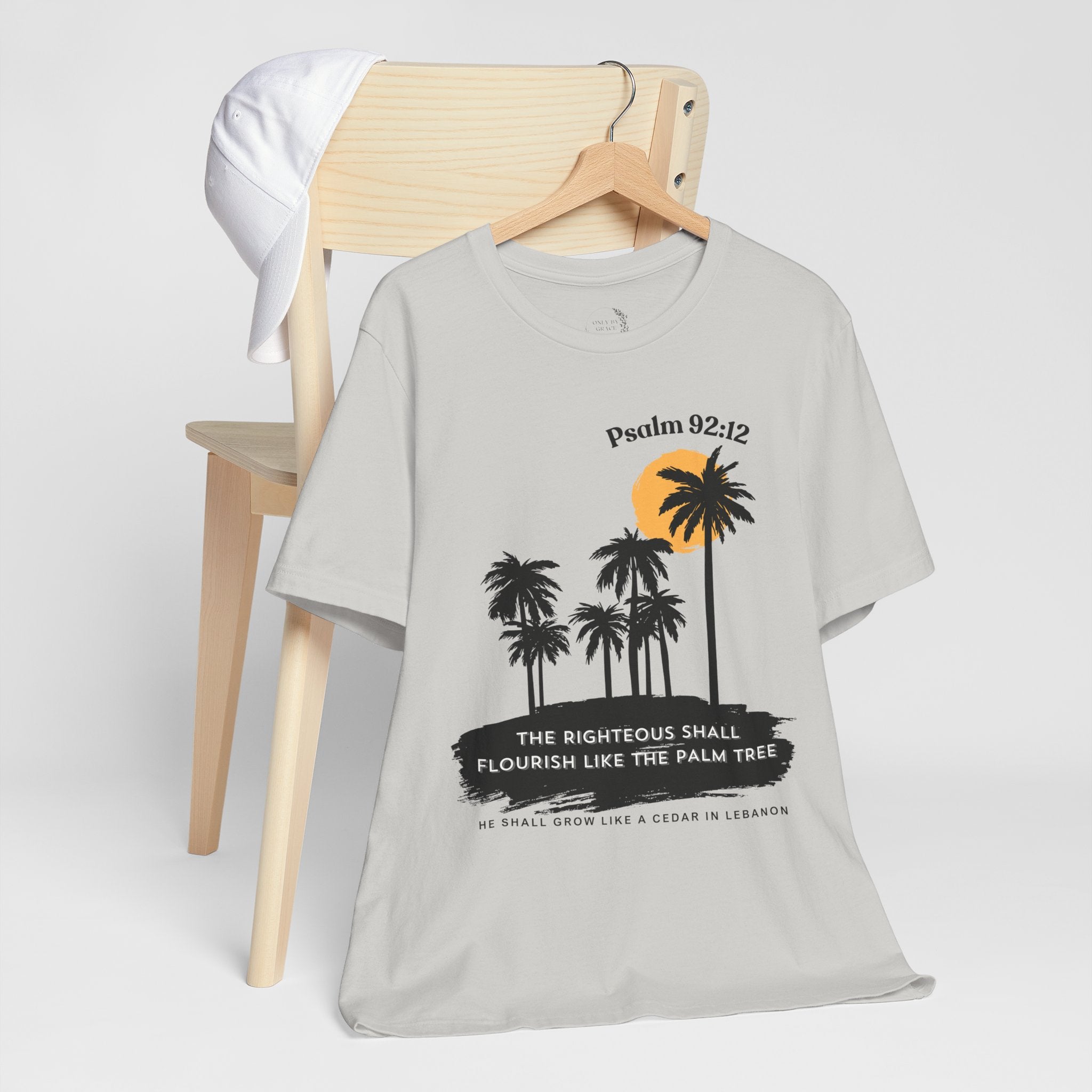 Psalm 92:12 Palm Tree Tee — "The Righteous Shall Flourish Like the Palm Tree" Christian T-Shirt