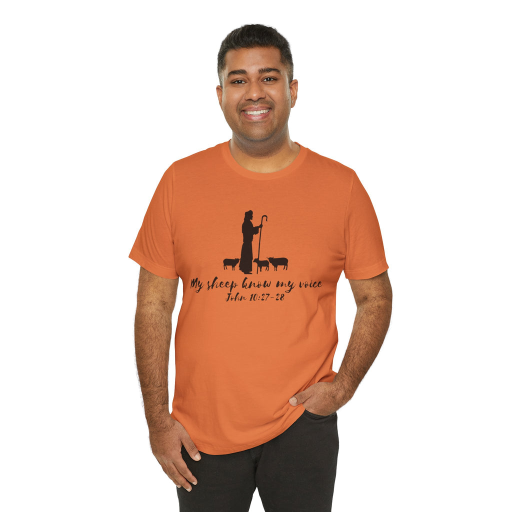 My Sheep Know My Voice shepherd silhouette T-Shirt | John 10:27 scripture