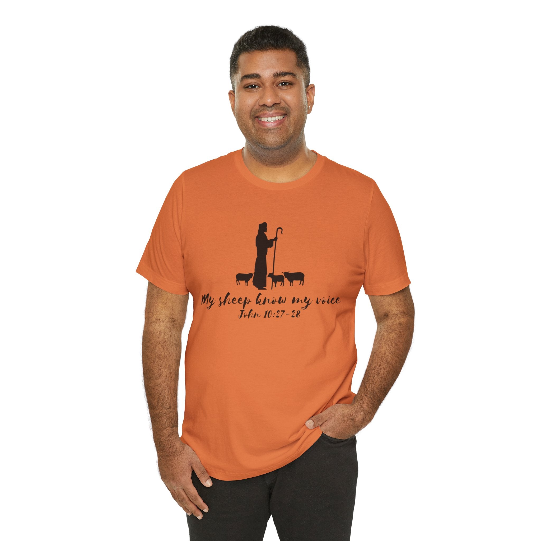 My Sheep Know My Voice shepherd silhouette T-Shirt | John 10:27 scripture
