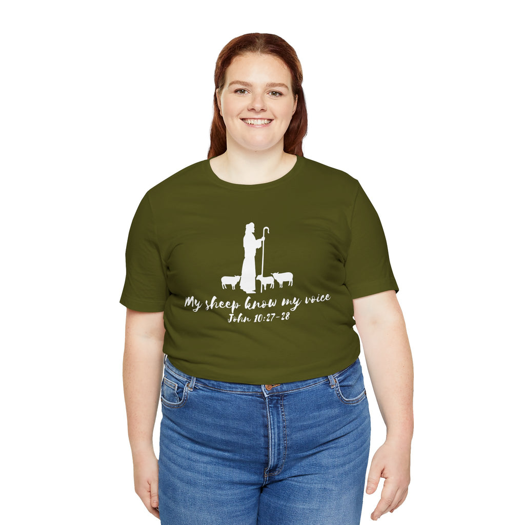 My Sheep Know My Voice shepherd silhouette T-Shirt | John 10:27 scripture