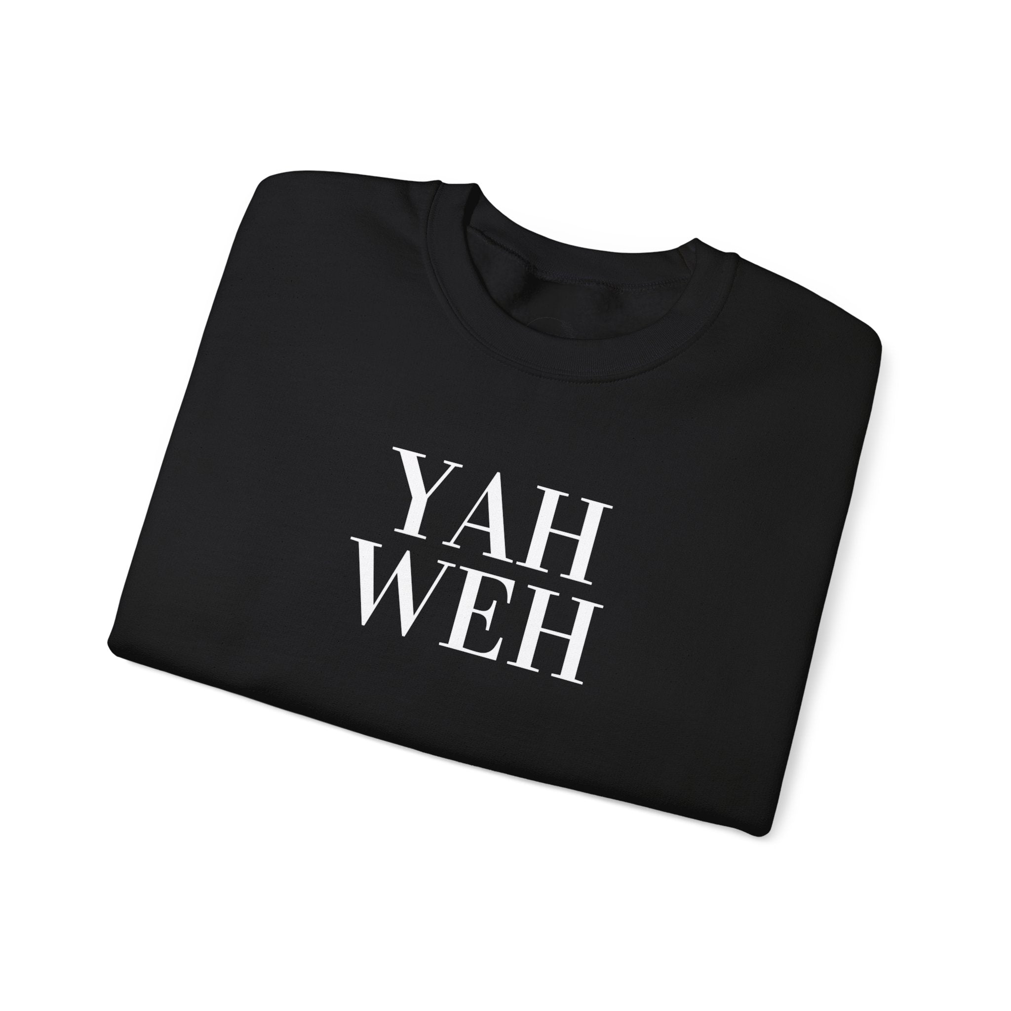 YAHWEH Minimalist Typography Sweatshirt | Religious Faith Crewneck
