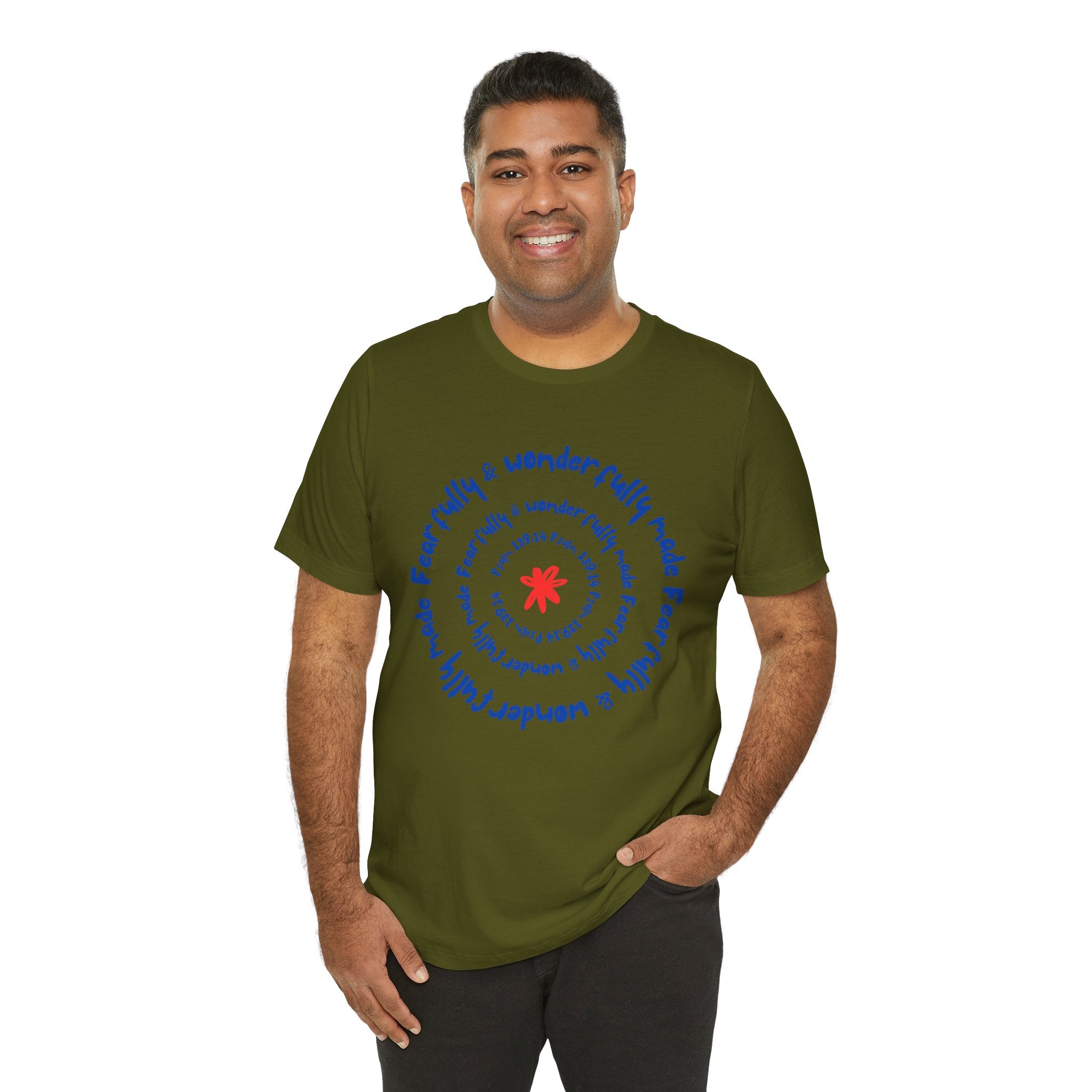 T-Shirt — 'Fearfully & Wonderfully Made' Spiral Design