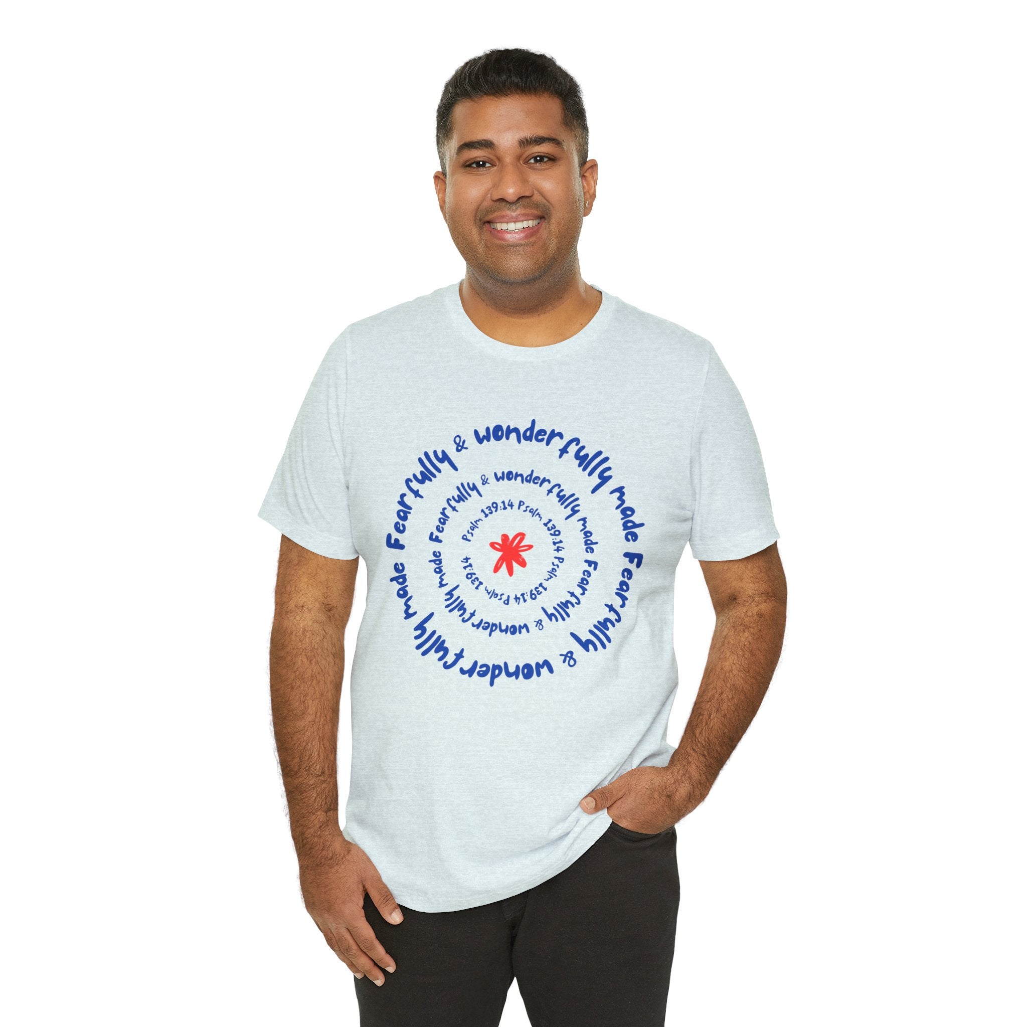 T-Shirt — 'Fearfully & Wonderfully Made' Spiral Design