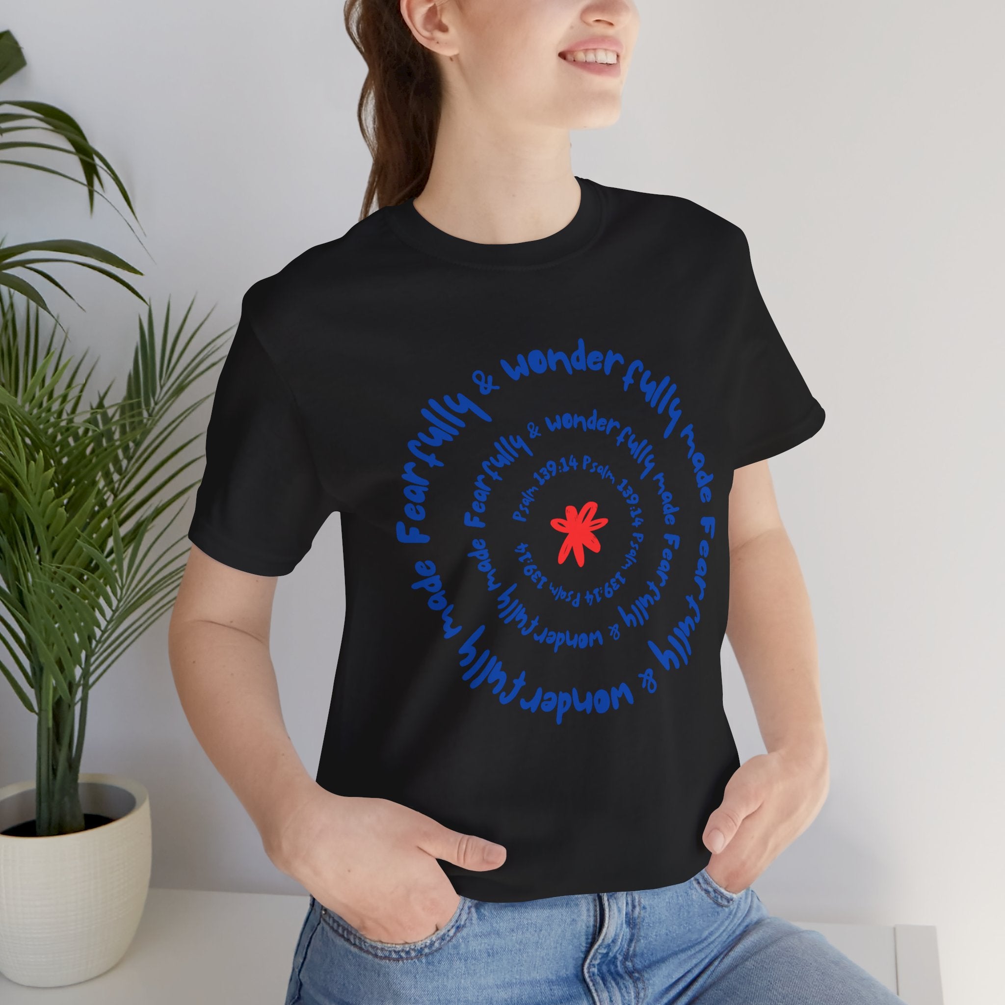 T-Shirt — 'Fearfully & Wonderfully Made' Spiral Design