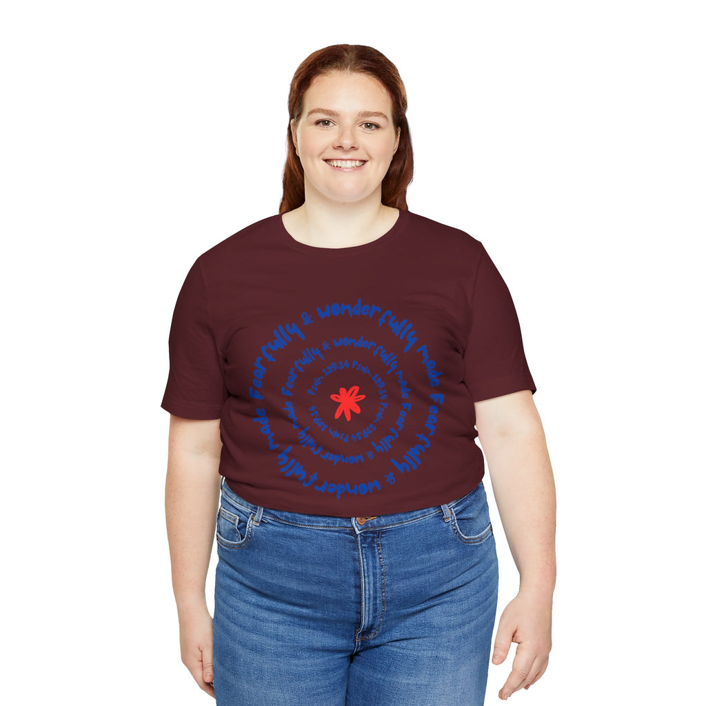 T-Shirt — 'Fearfully & Wonderfully Made' Spiral Design
