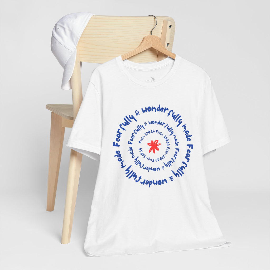 T-Shirt — 'Fearfully & Wonderfully Made' Spiral Design