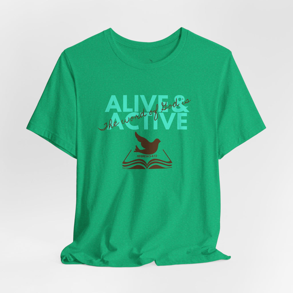 Alive & Active sword wings T-Shirt | Hebrews 4:12 scripture design