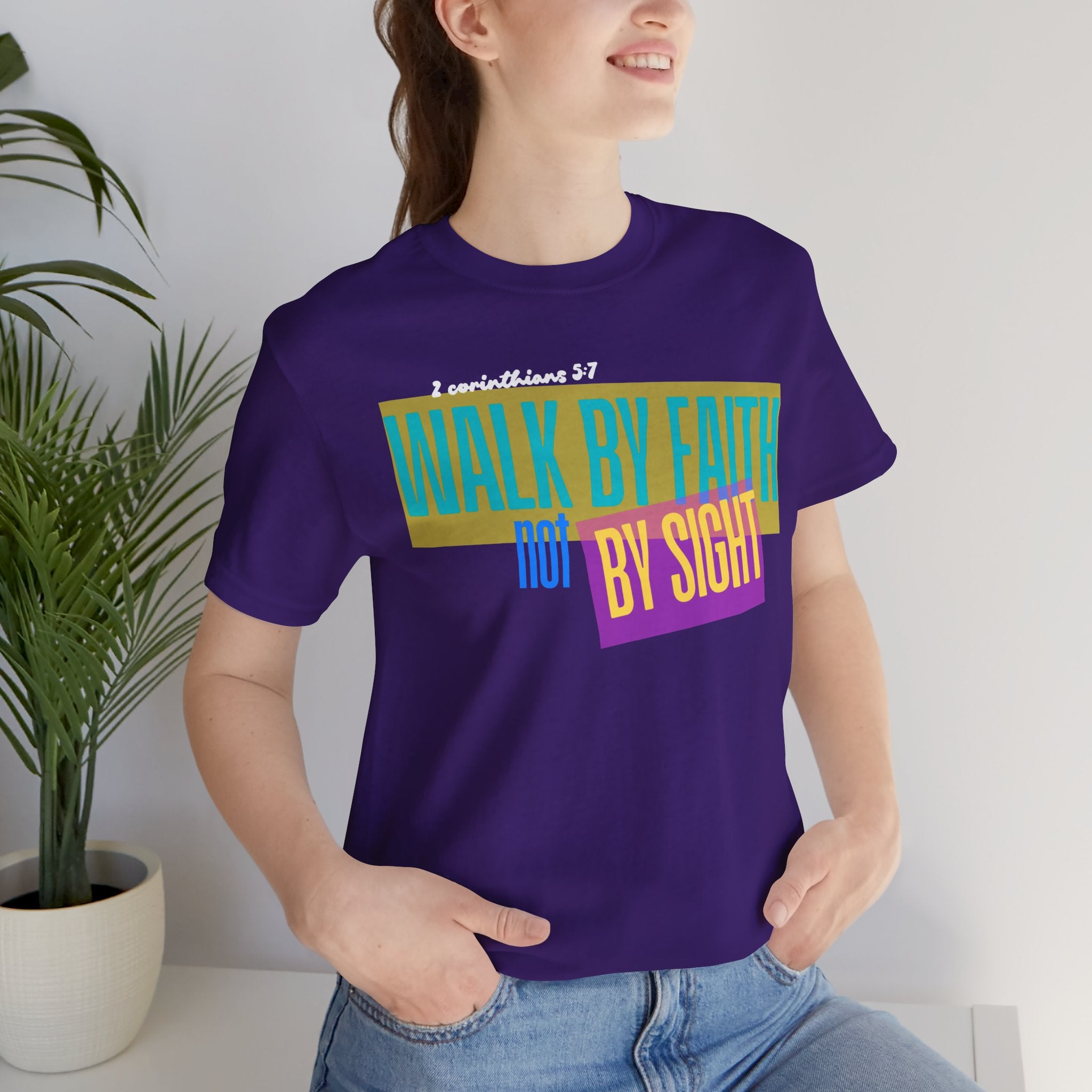 Walk By Faith Not By Sight T-Shirt | Inspirational Christian Scripture Tee