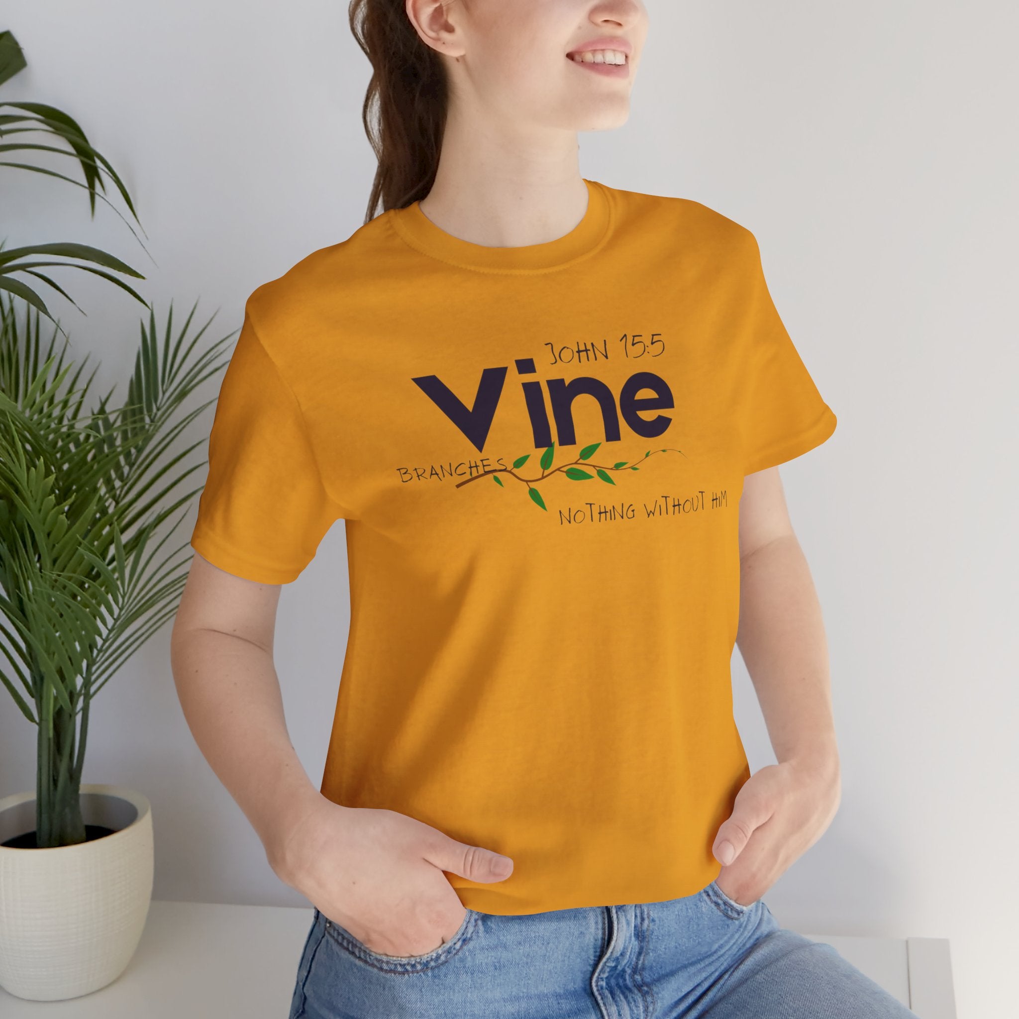 Vine typography tee T-Shirt | botanical vine script graphic