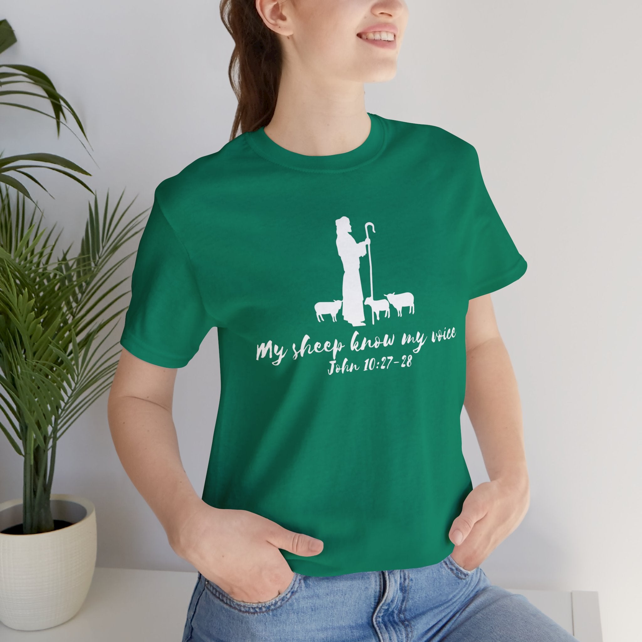 My Sheep Know My Voice shepherd silhouette T-Shirt | John 10:27 scripture