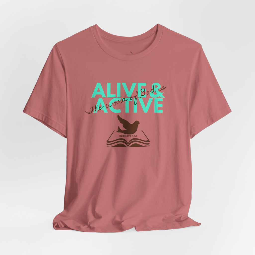 Alive & Active sword wings T-Shirt | Hebrews 4:12 scripture design