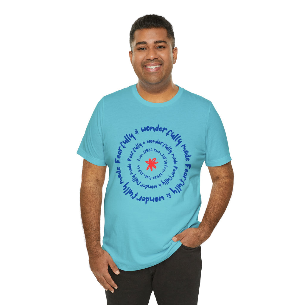 T-Shirt — 'Fearfully & Wonderfully Made' Spiral Design