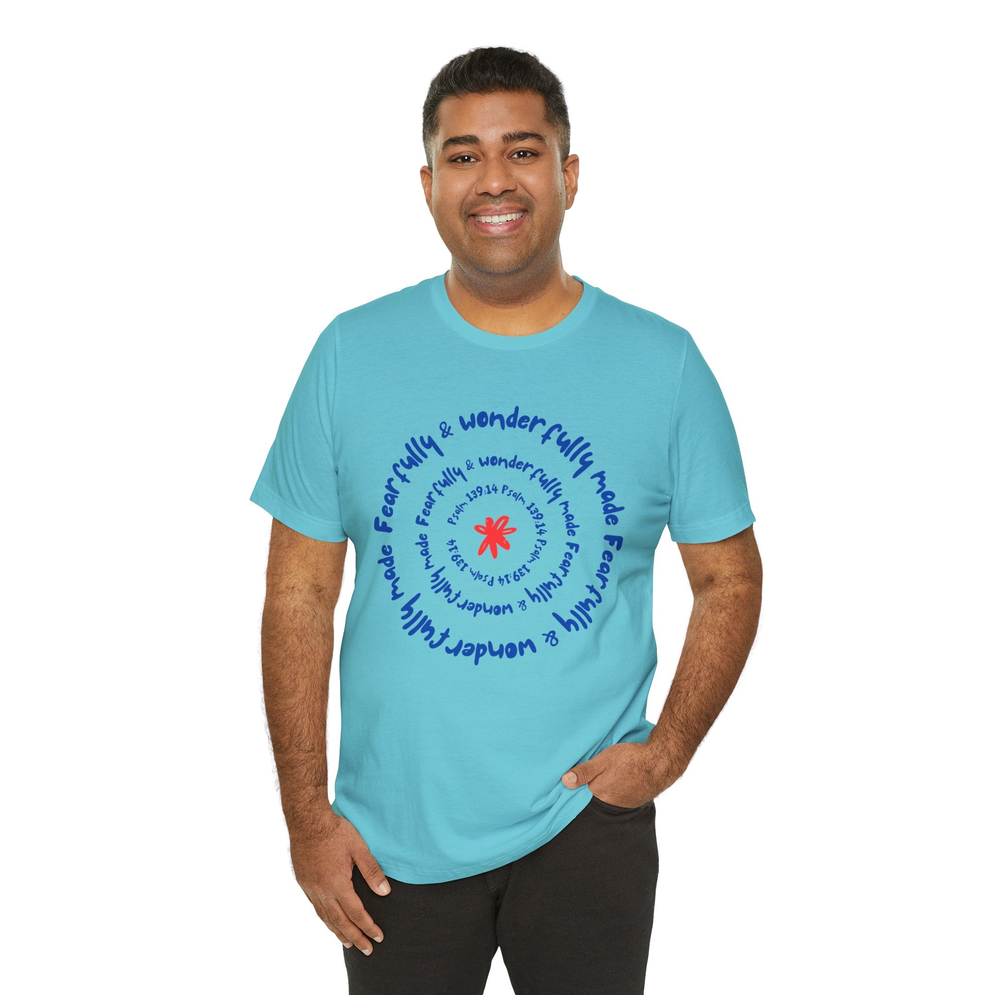 T-Shirt — 'Fearfully & Wonderfully Made' Spiral Design