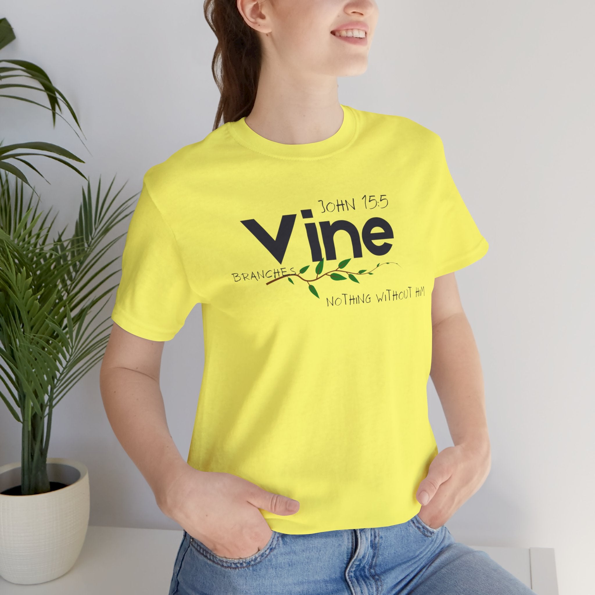 Vine typography tee T-Shirt | botanical vine script graphic
