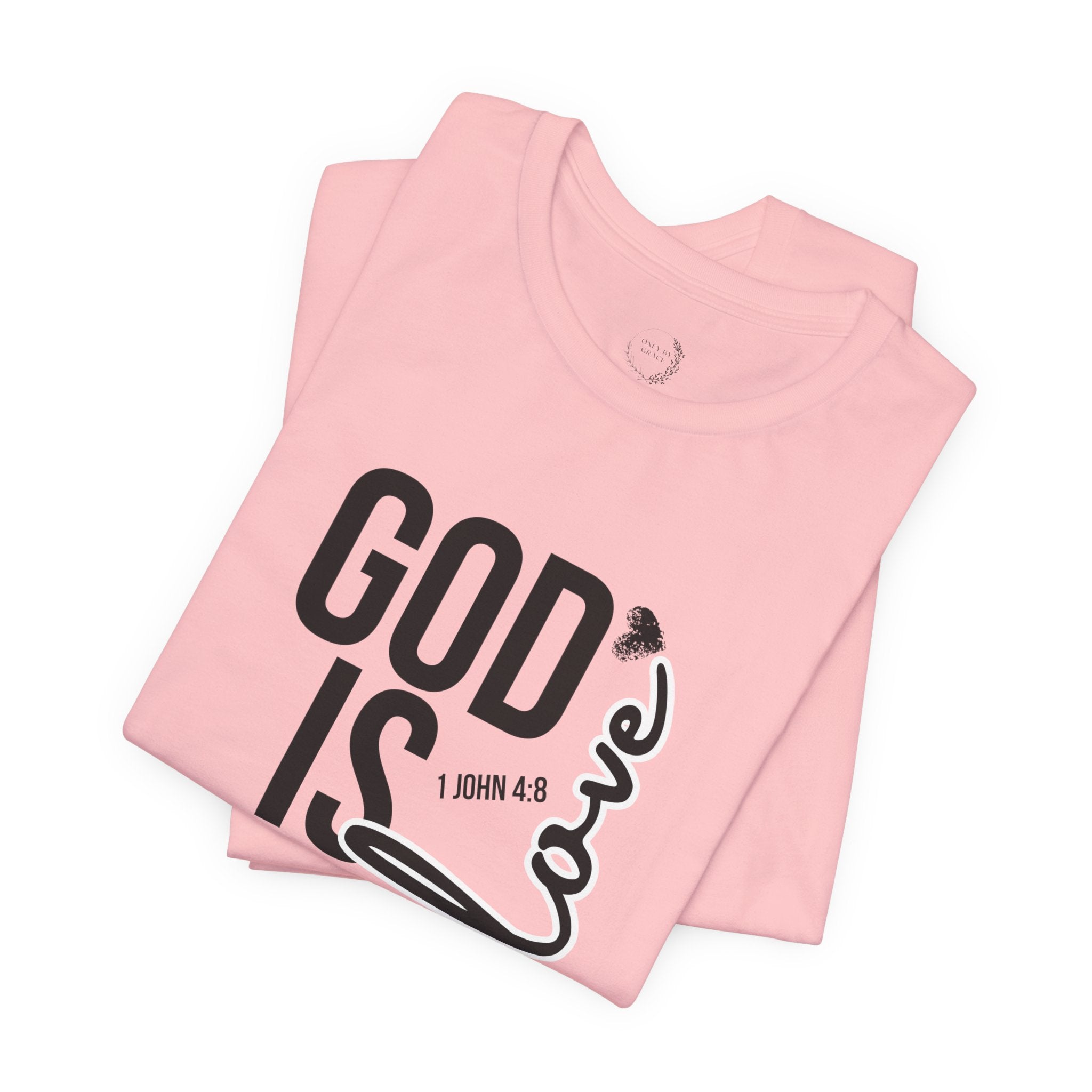 God Is Love T‑Shirt — Christian Faith Tee with Script Heart Design
