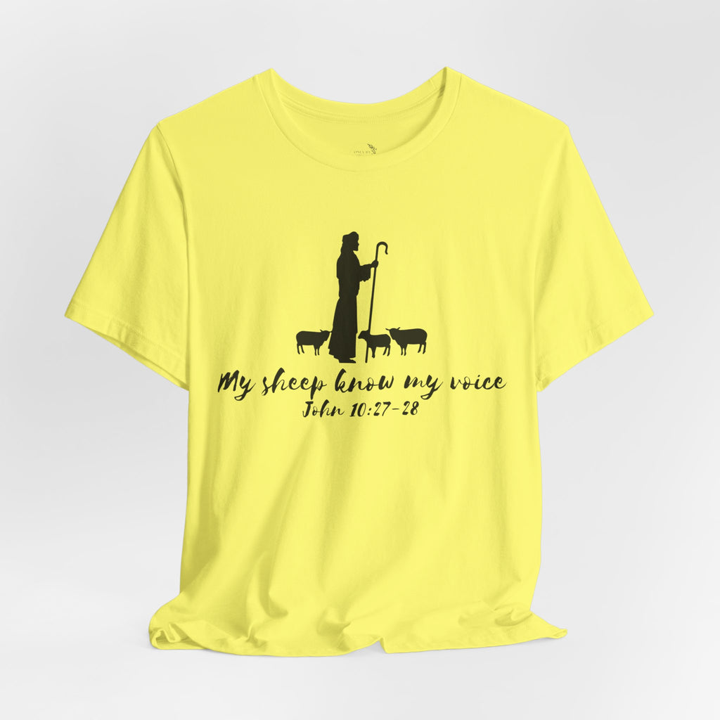 My Sheep Know My Voice shepherd silhouette T-Shirt | John 10:27 scripture