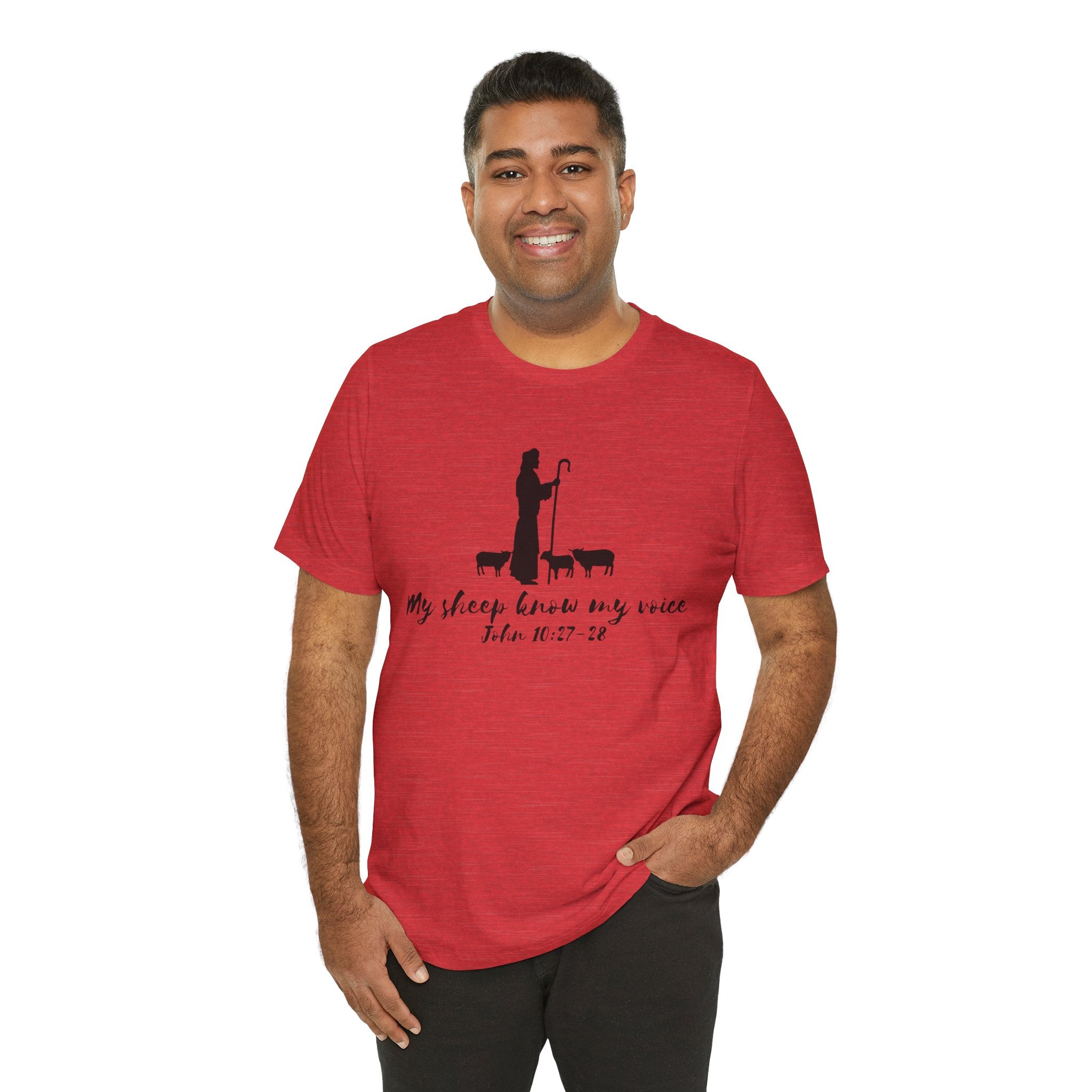 My Sheep Know My Voice shepherd silhouette T-Shirt | John 10:27 scripture