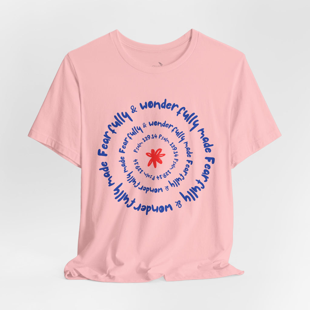 T-Shirt — 'Fearfully & Wonderfully Made' Spiral Design