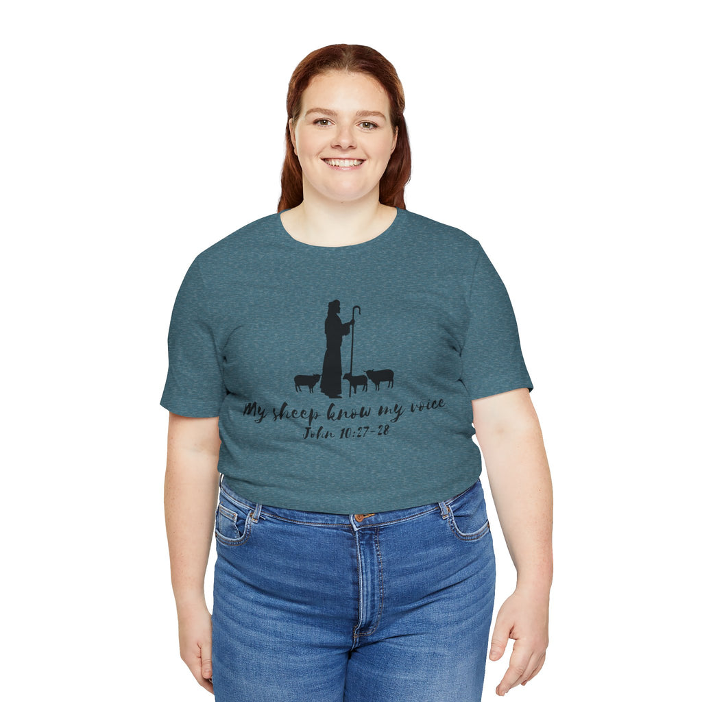 My Sheep Know My Voice shepherd silhouette T-Shirt | John 10:27 scripture