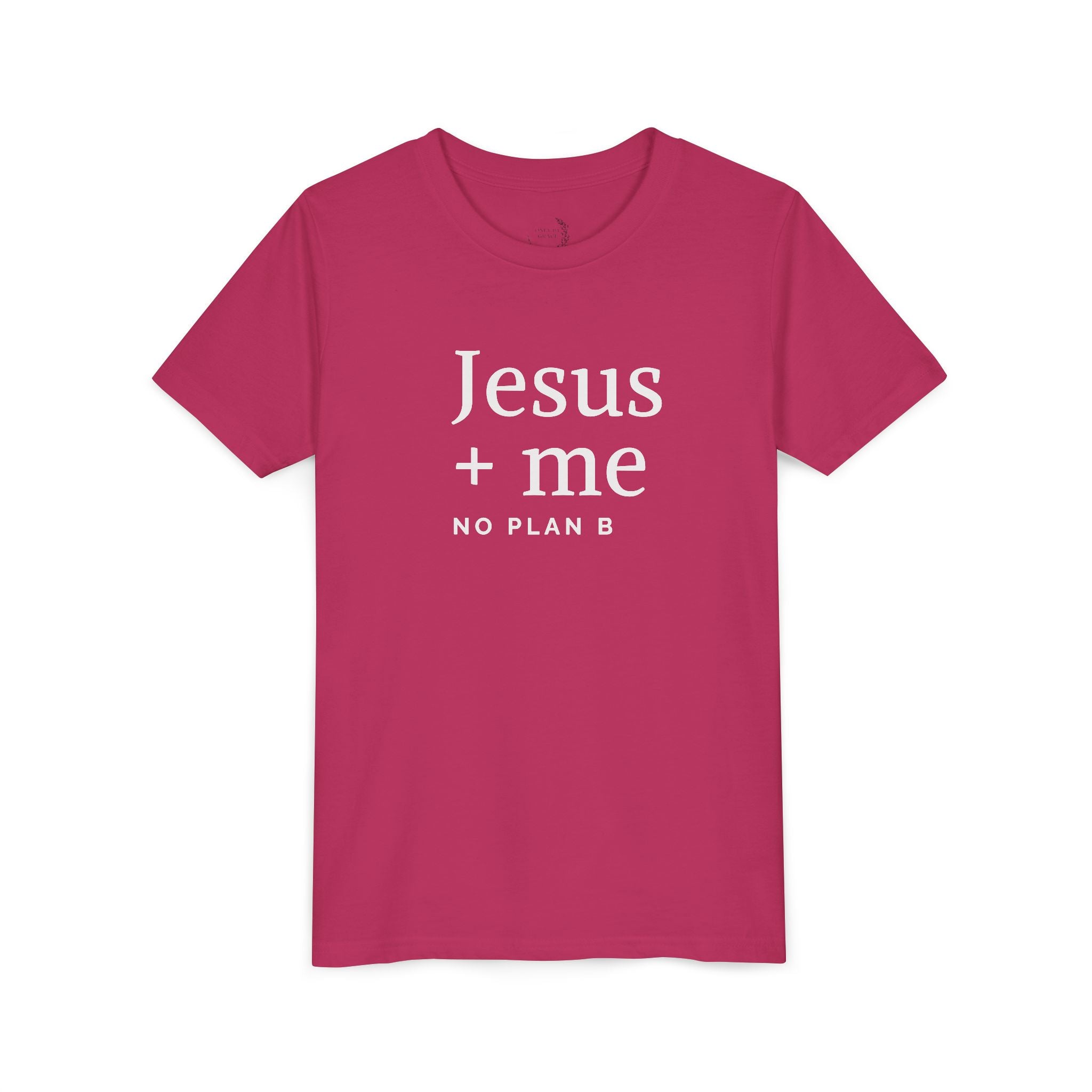 Kids Tee — "Jesus + Me No Plan B" Christian Graphic Shirt