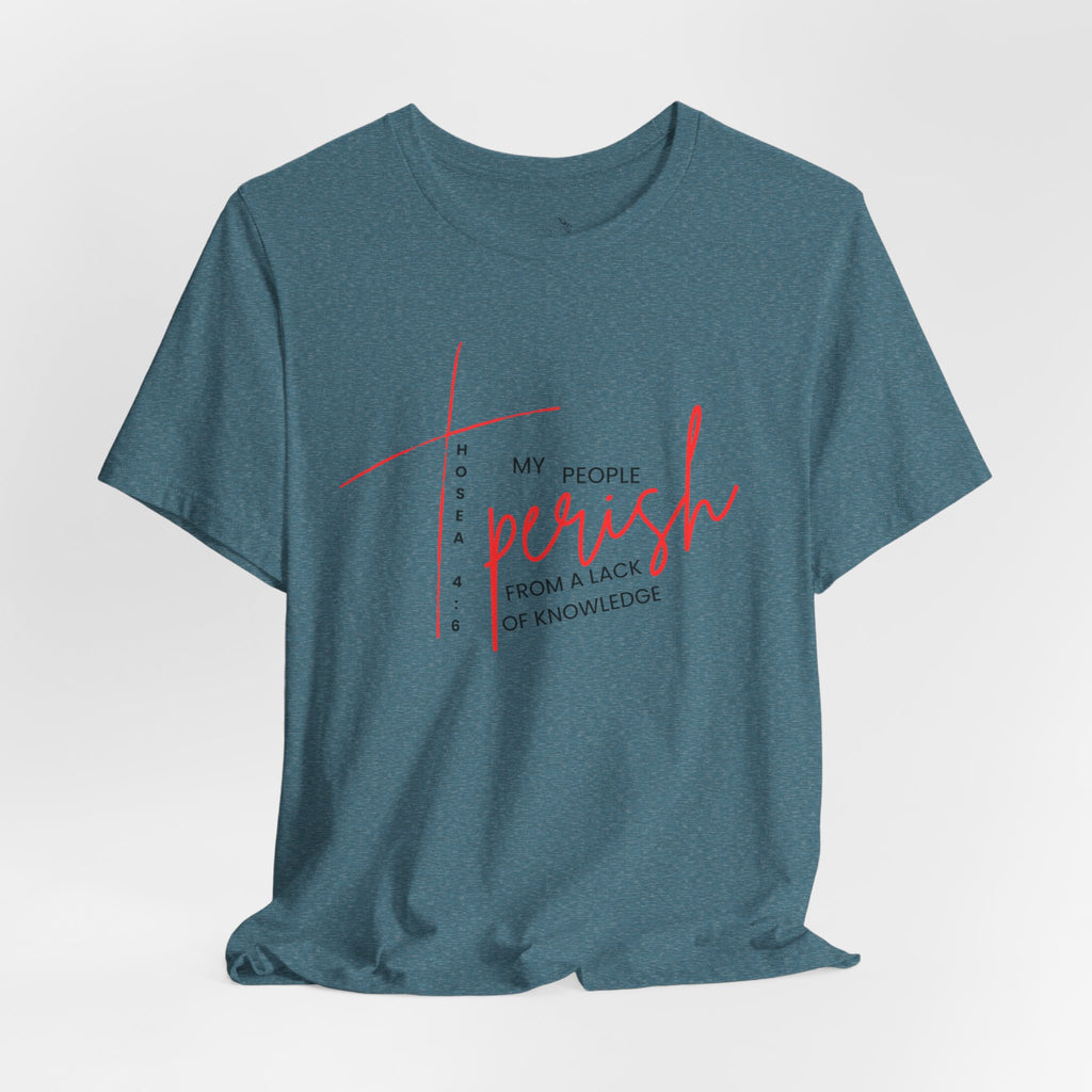 Faith Graphic Tee — "My People Perish from a Lack of Knowledge"