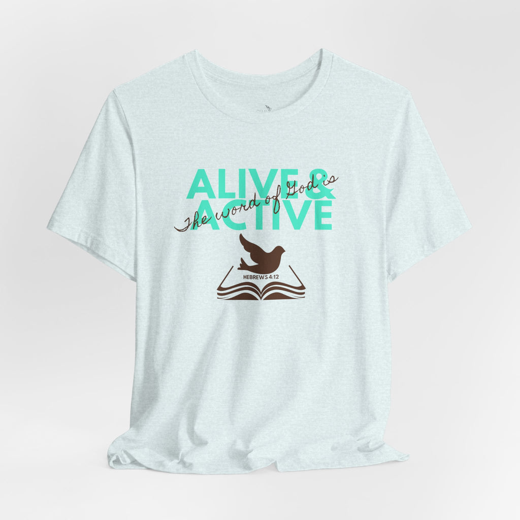 Alive & Active sword wings T-Shirt | Hebrews 4:12 scripture design