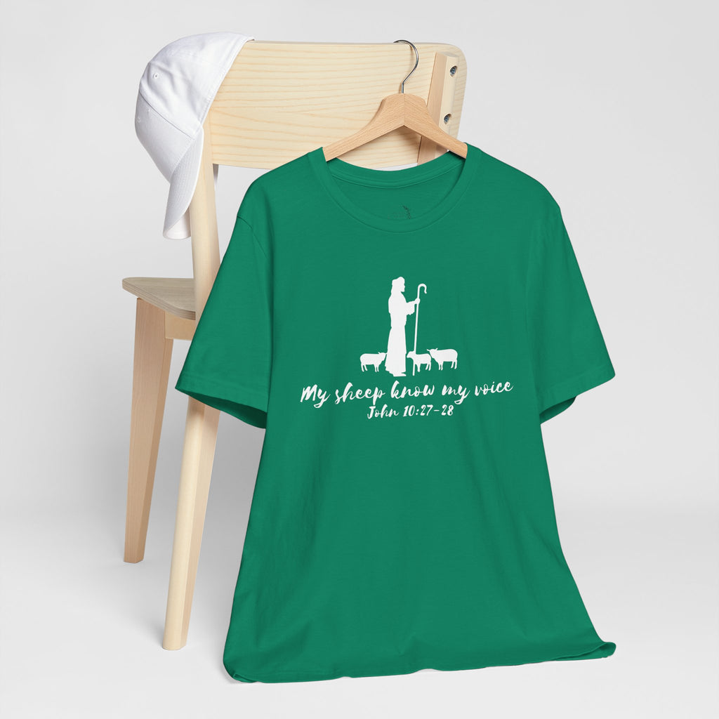 My Sheep Know My Voice shepherd silhouette T-Shirt | John 10:27 scripture