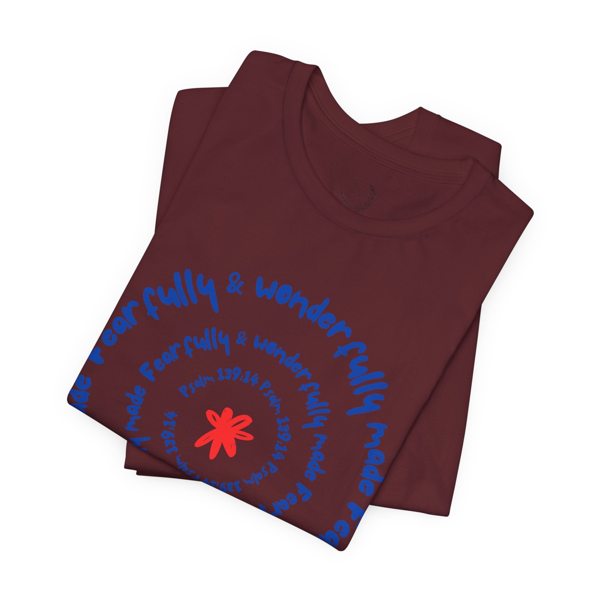 T-Shirt — 'Fearfully & Wonderfully Made' Spiral Design