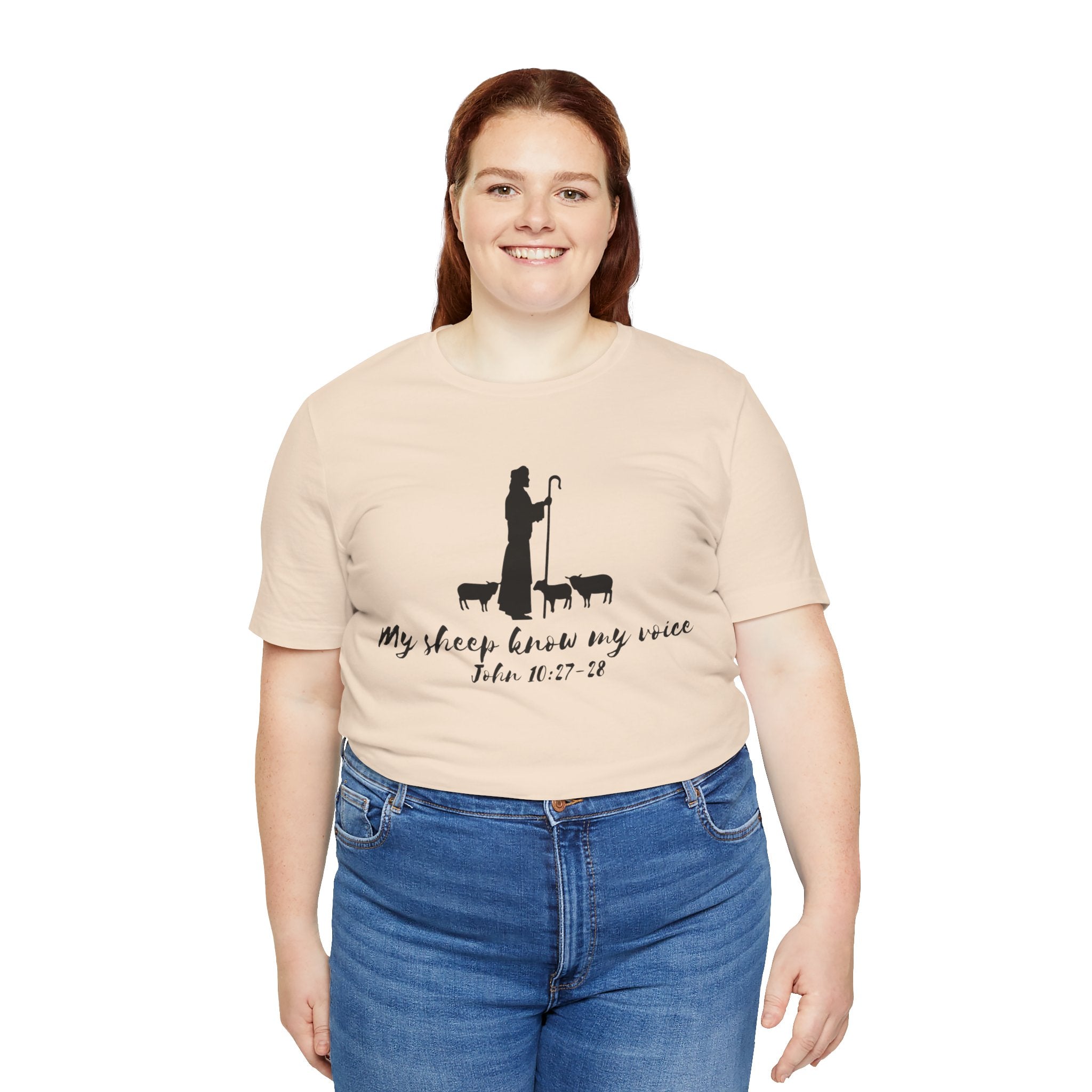 My Sheep Know My Voice shepherd silhouette T-Shirt | John 10:27 scripture