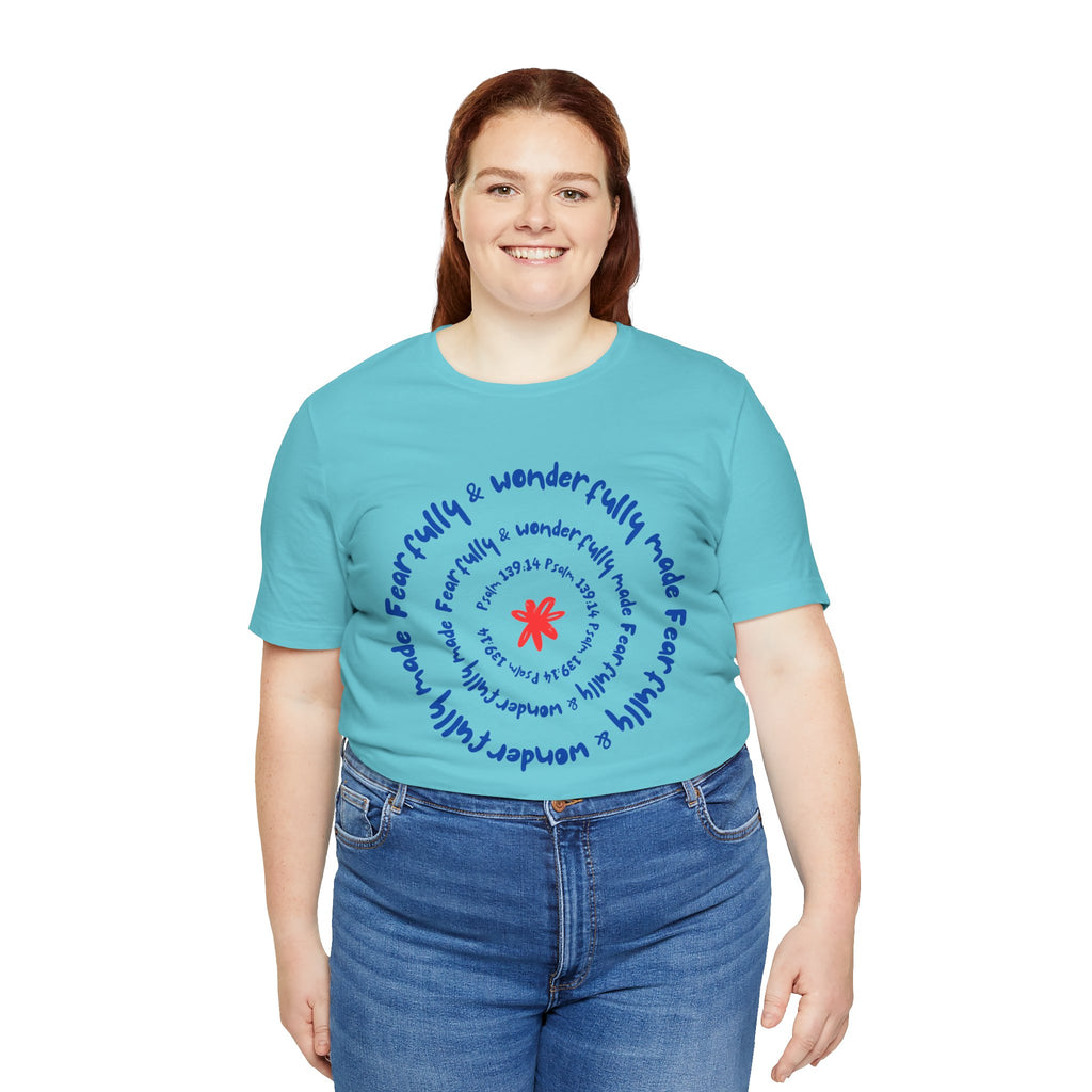 T-Shirt — 'Fearfully & Wonderfully Made' Spiral Design