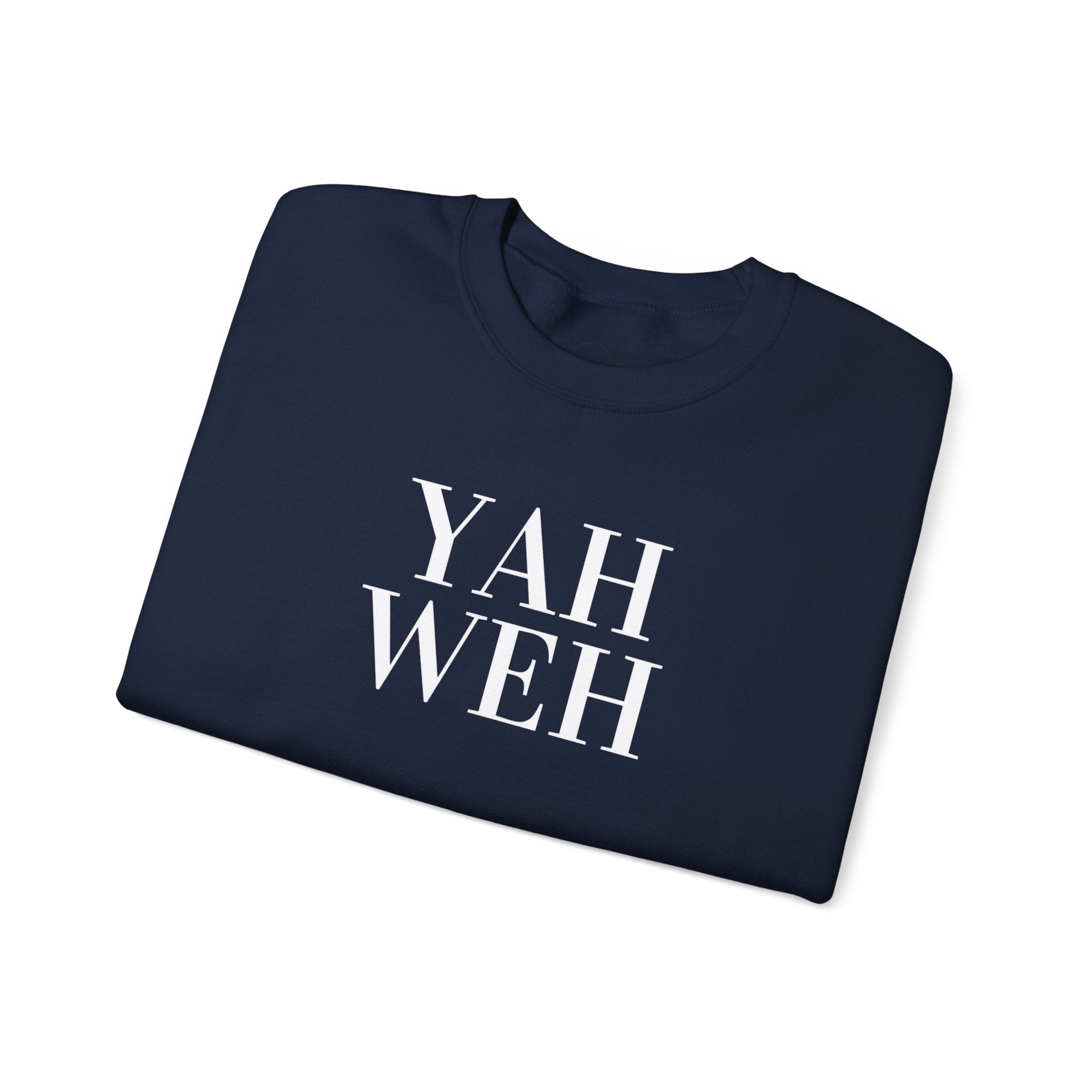 YAHWEH Minimalist Typography Sweatshirt | Religious Faith Crewneck