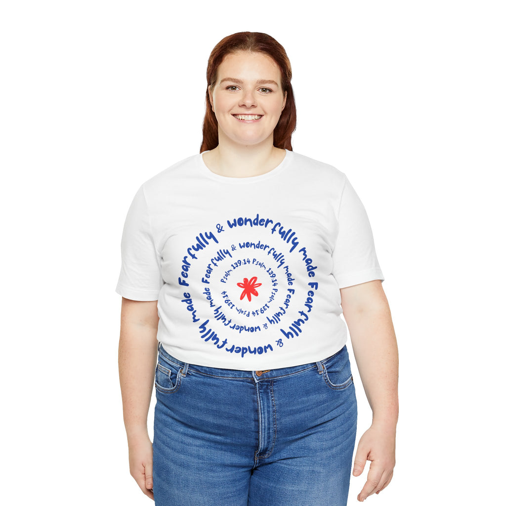 T-Shirt — 'Fearfully & Wonderfully Made' Spiral Design
