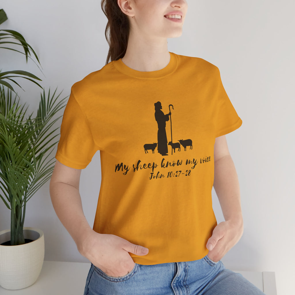 My Sheep Know My Voice shepherd silhouette T-Shirt | John 10:27 scripture