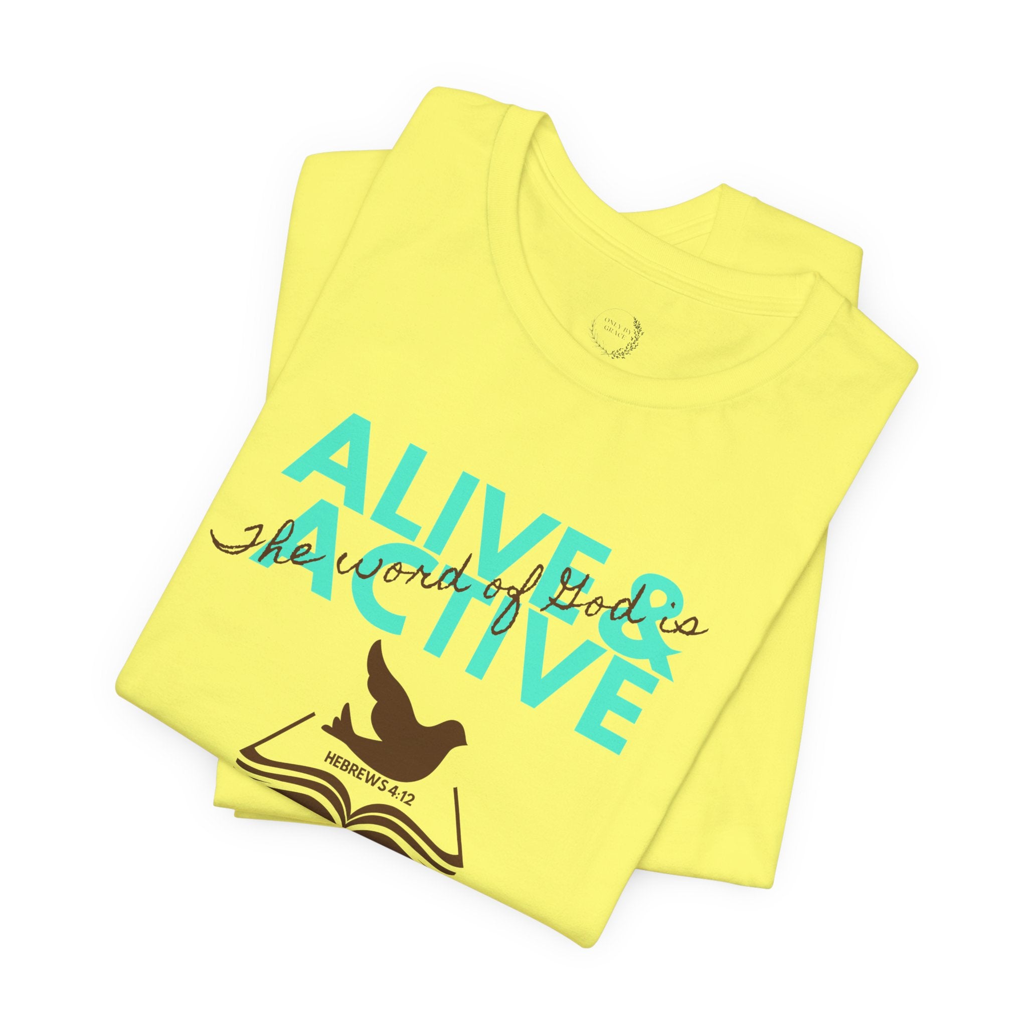 Alive & Active sword wings T-Shirt | Hebrews 4:12 scripture design