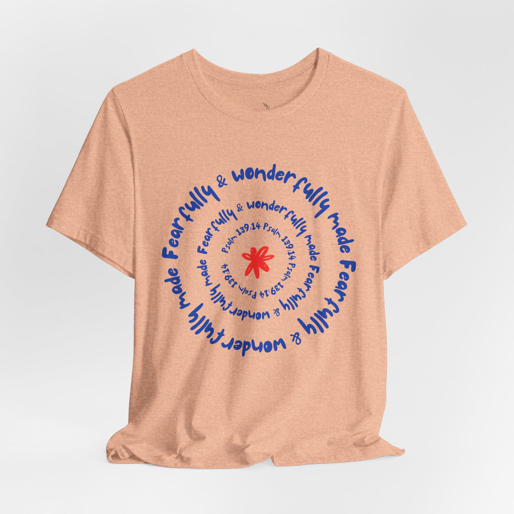 T-Shirt — 'Fearfully & Wonderfully Made' Spiral Design
