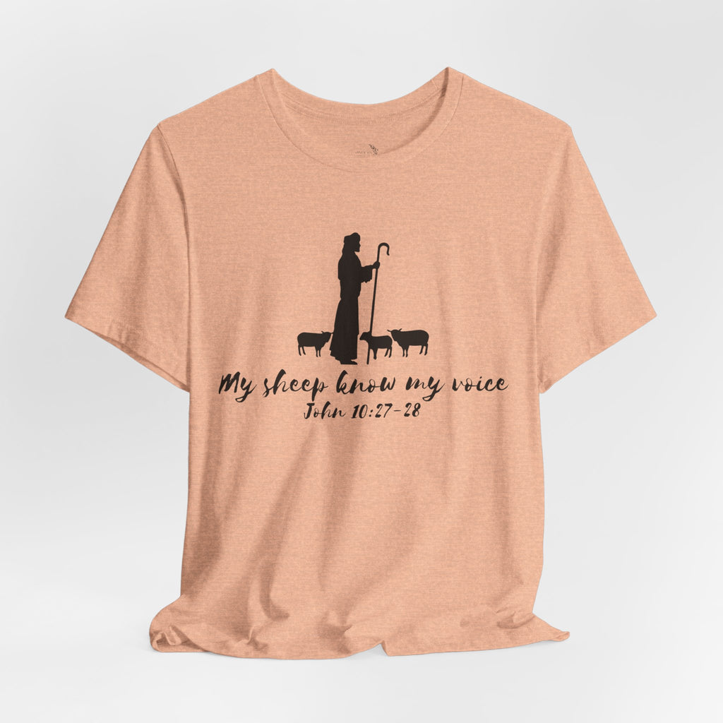 My Sheep Know My Voice shepherd silhouette T-Shirt | John 10:27 scripture