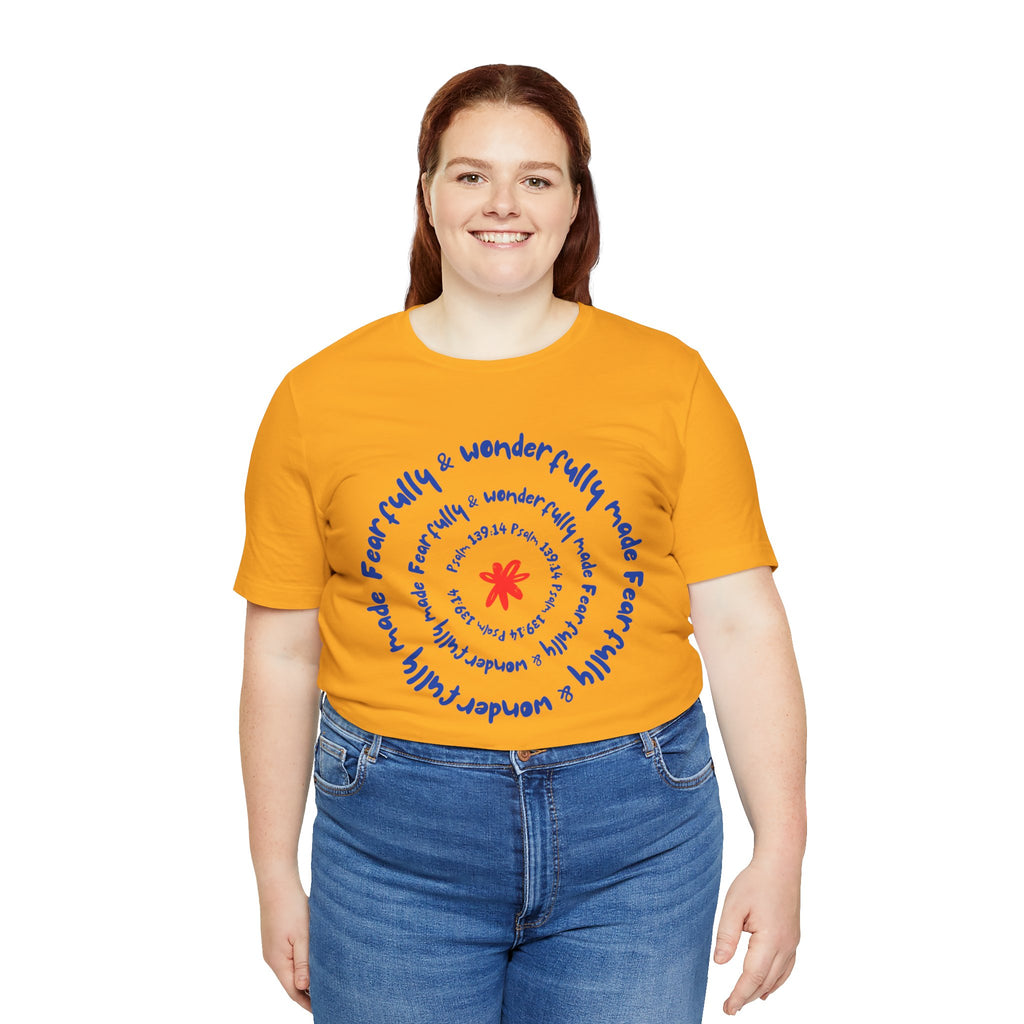 T-Shirt — 'Fearfully & Wonderfully Made' Spiral Design