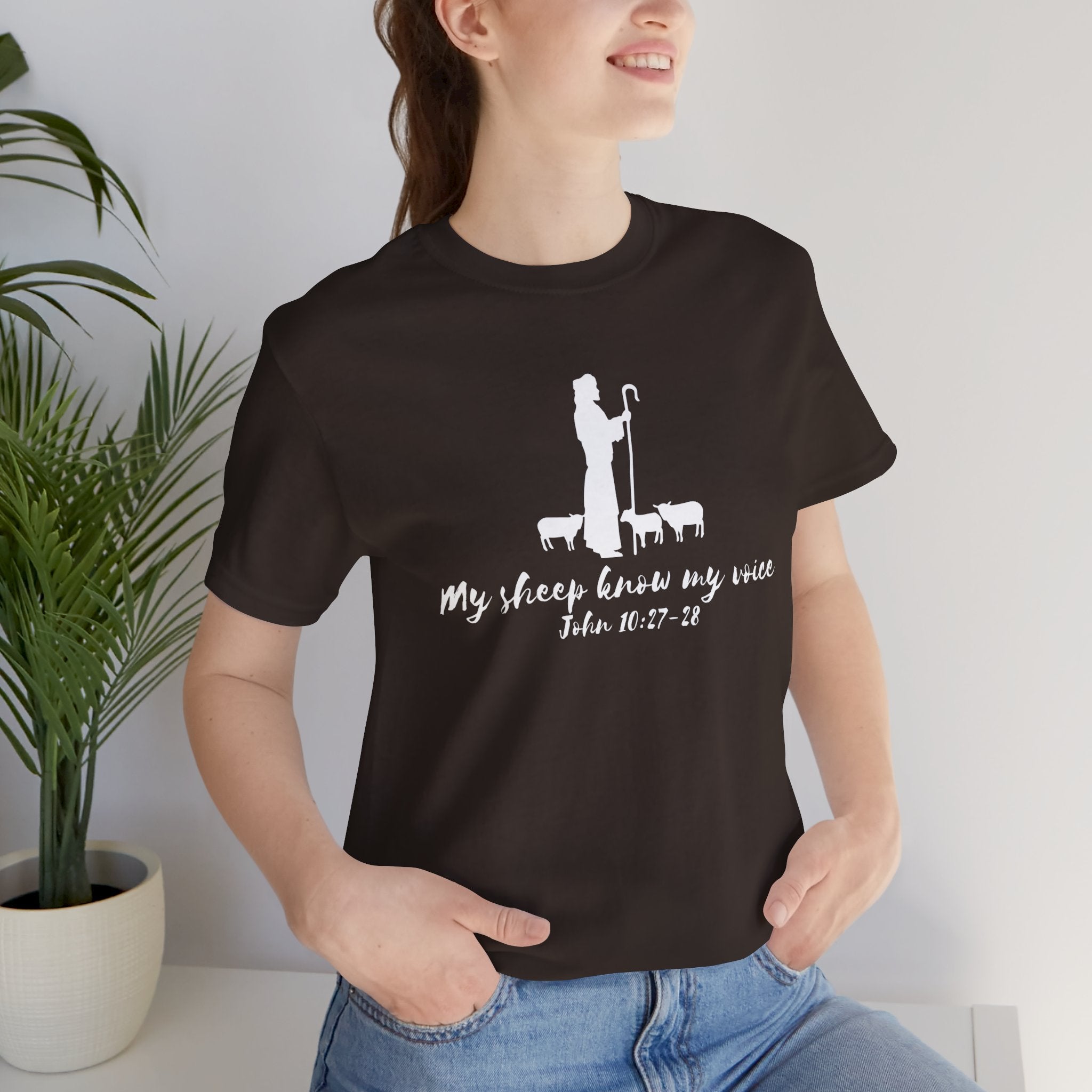 My Sheep Know My Voice shepherd silhouette T-Shirt | John 10:27 scripture