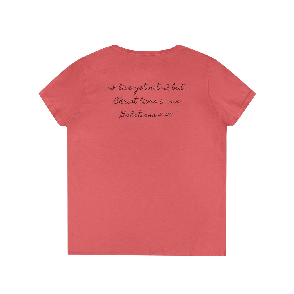 Jesus + Me V-Neck Tee — No Plan B Christian Women’s T-Shirt with Cross Back Design