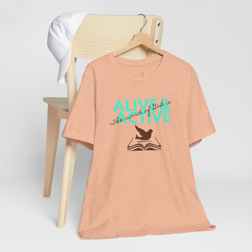 Alive & Active sword wings T-Shirt | Hebrews 4:12 scripture design