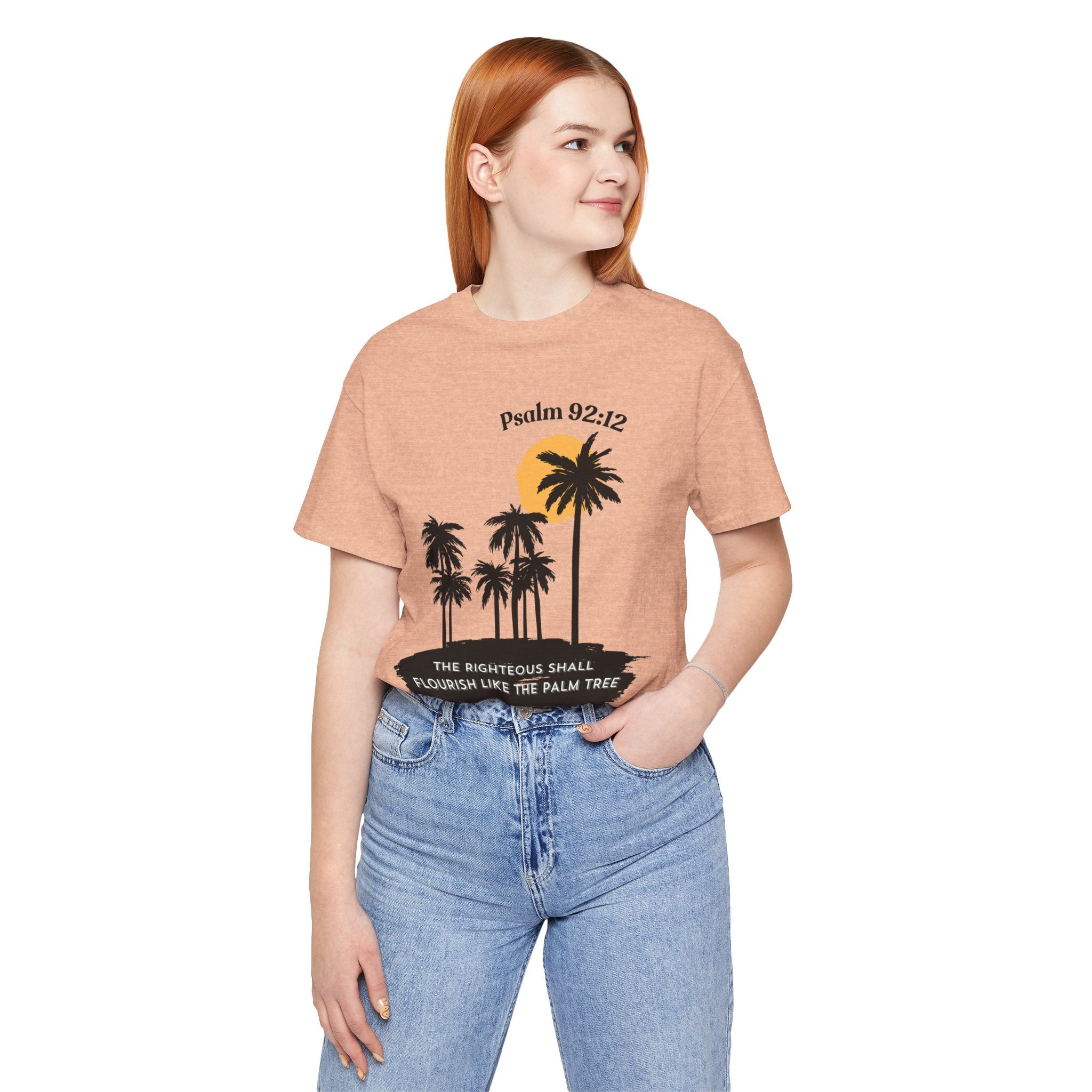 Psalm 92:12 Palm Tree Tee — "The Righteous Shall Flourish Like the Palm Tree" Christian T-Shirt