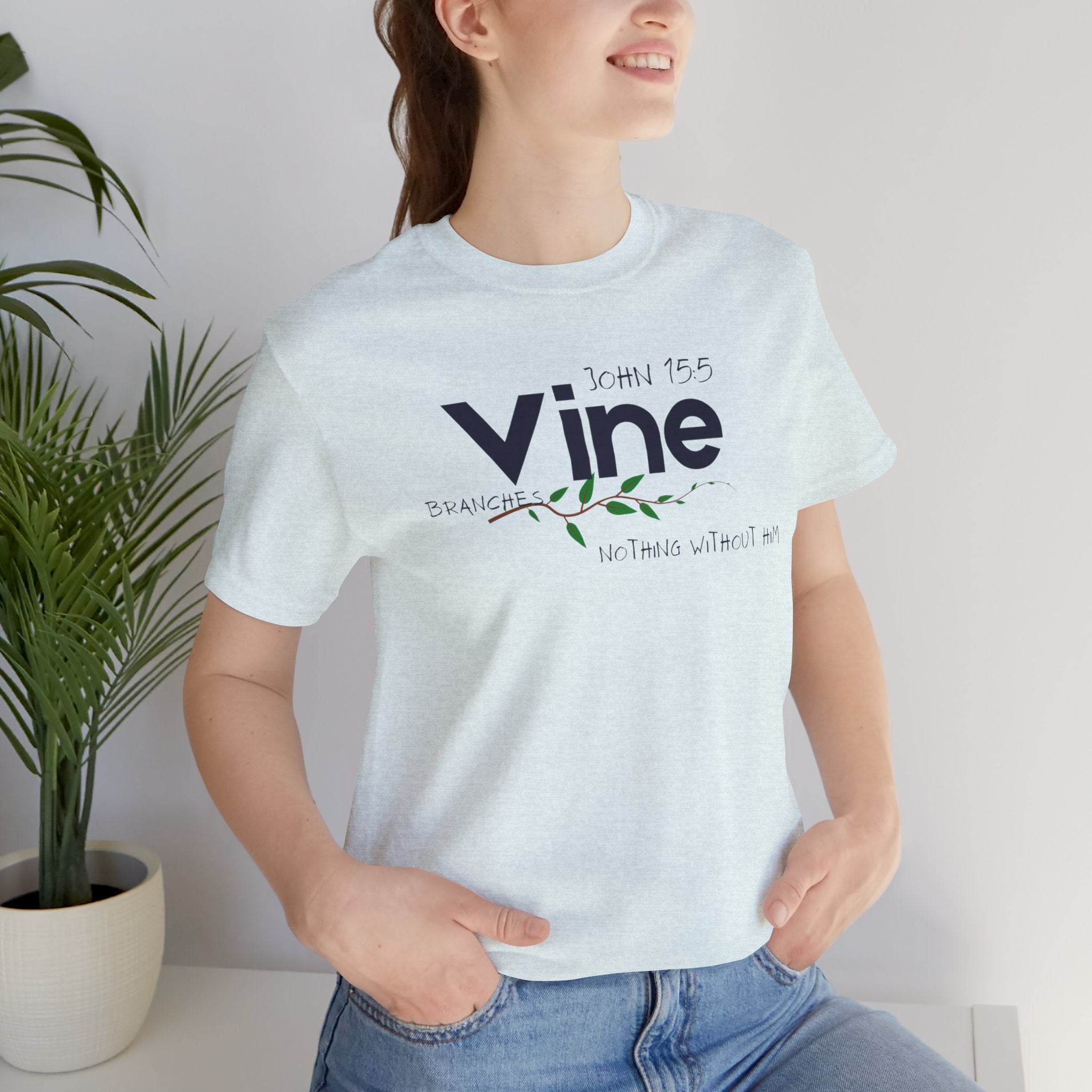 Vine typography tee T-Shirt | botanical vine script graphic