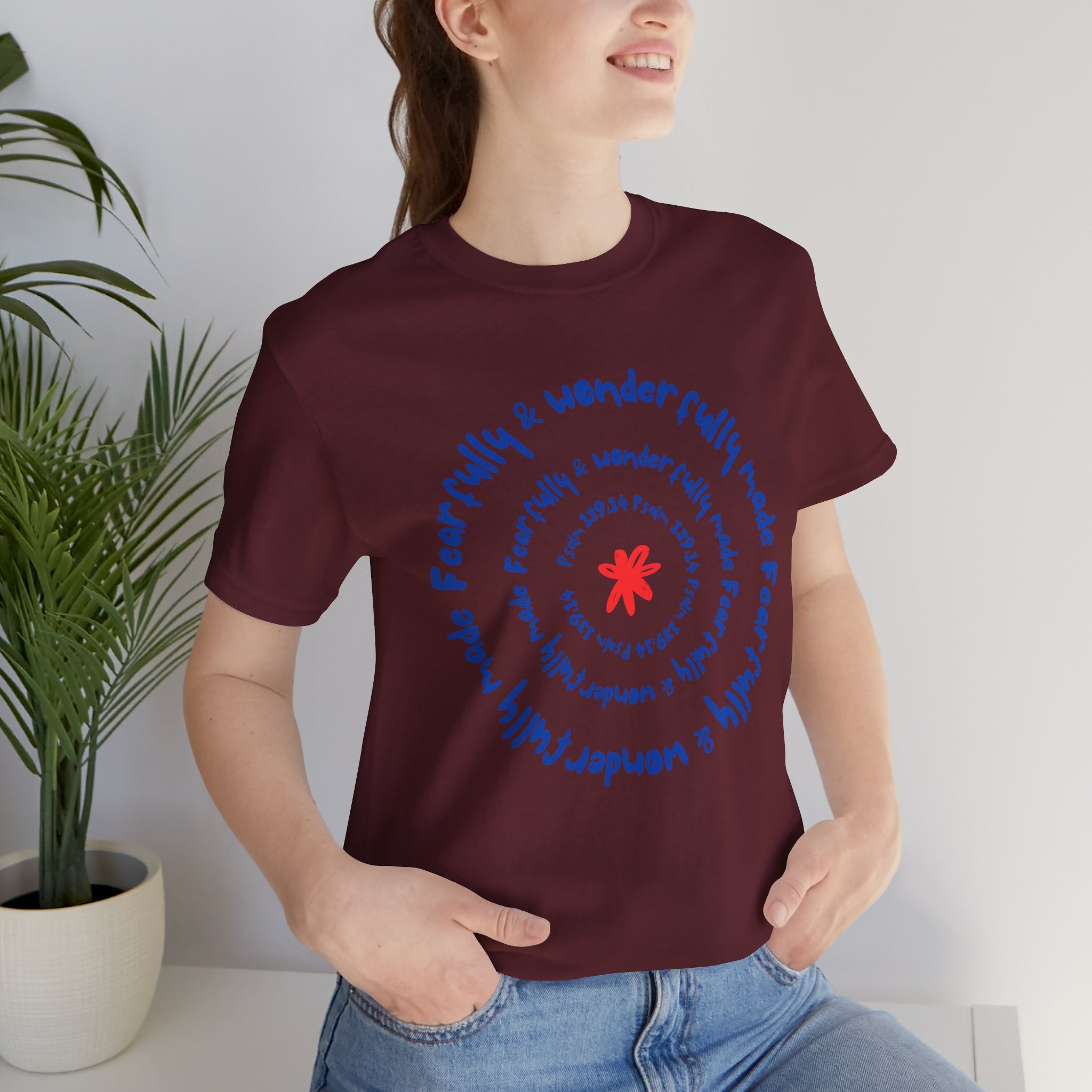 T-Shirt — 'Fearfully & Wonderfully Made' Spiral Design