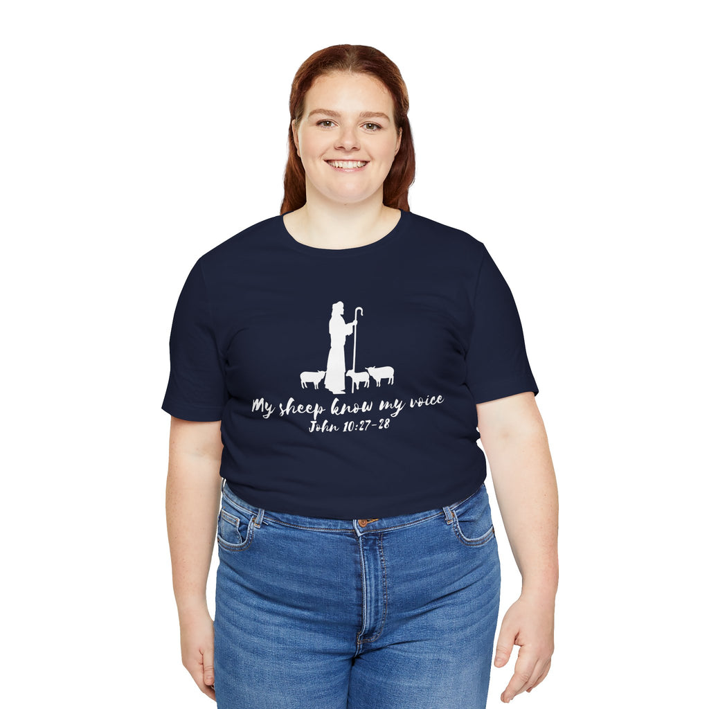 My Sheep Know My Voice shepherd silhouette T-Shirt | John 10:27 scripture