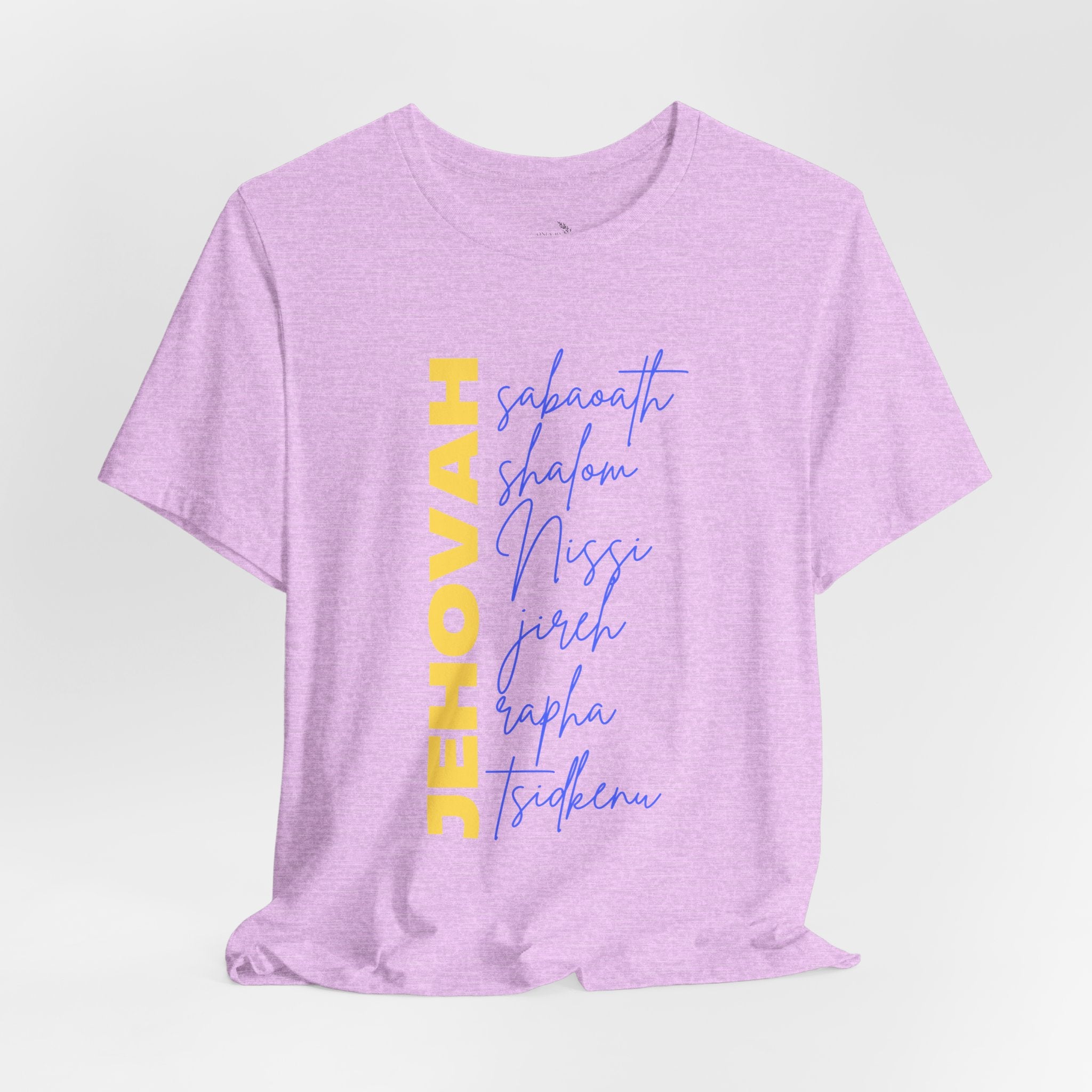 Jehovah Vertical Script T-Shirt | Faith Typography Christian Tee
