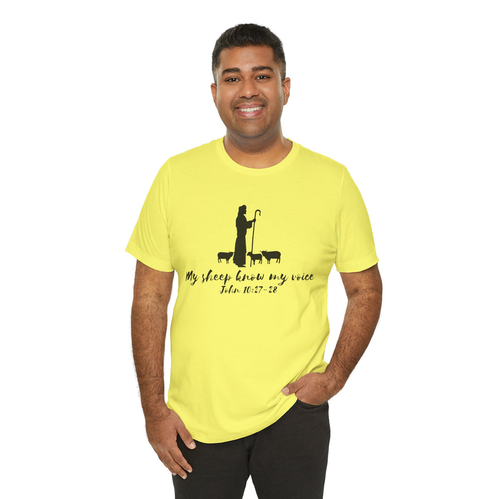 My Sheep Know My Voice shepherd silhouette T-Shirt | John 10:27 scripture